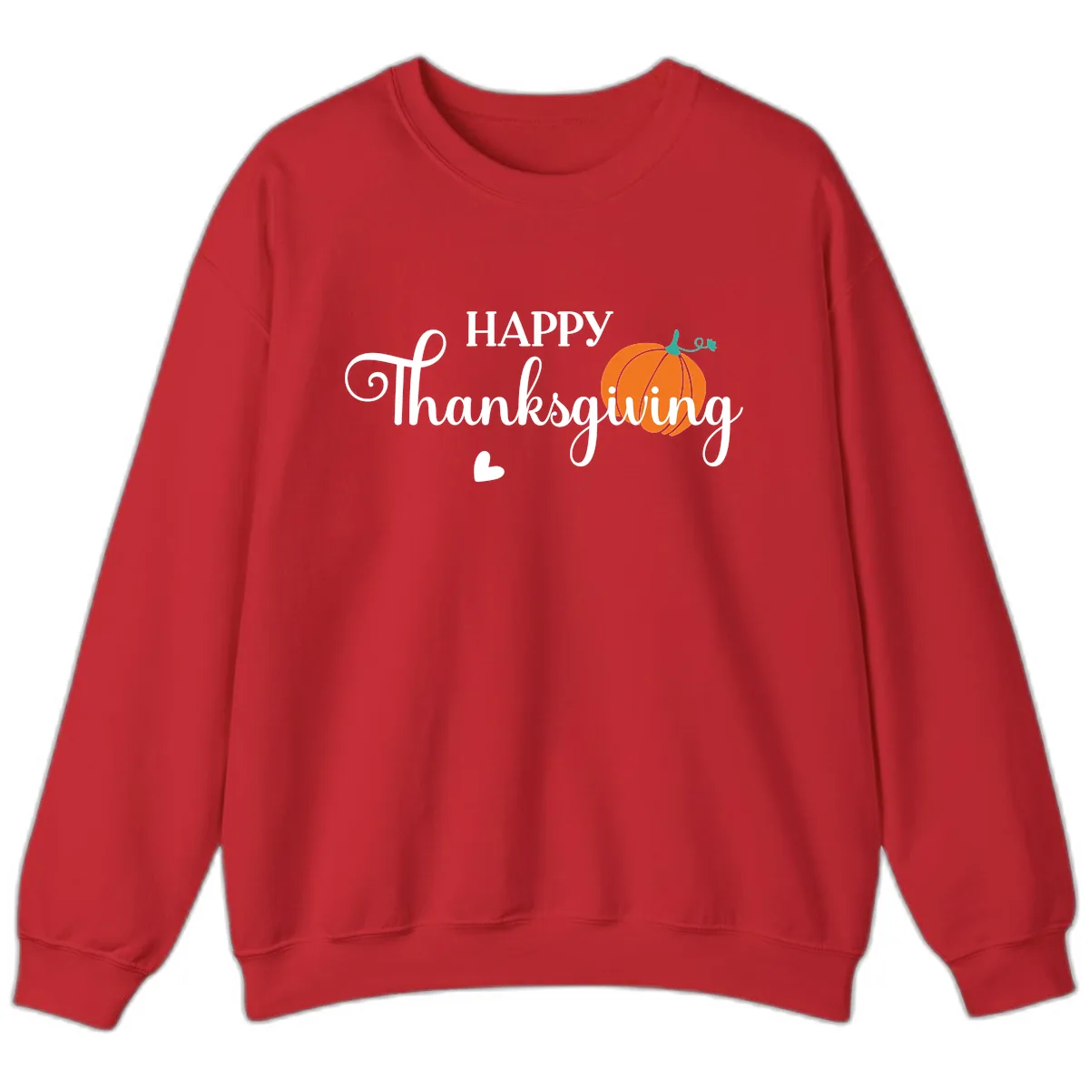 Happy Thanksgiving Script Design Sweatshirt in Red