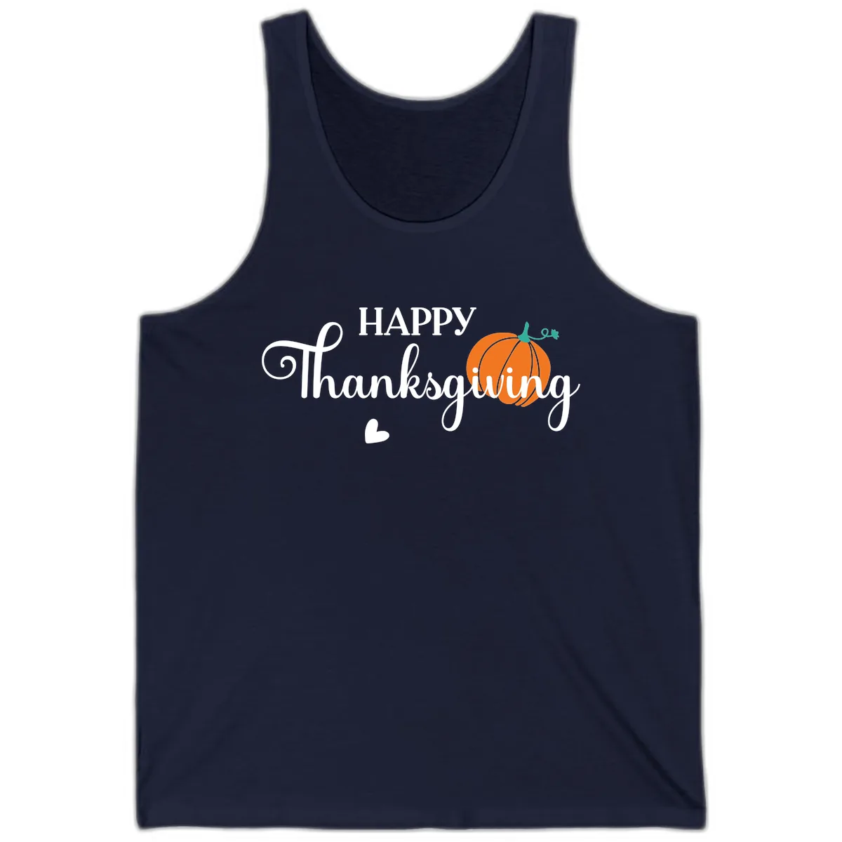 Happy Thanksgiving Script Design Tank in Navy