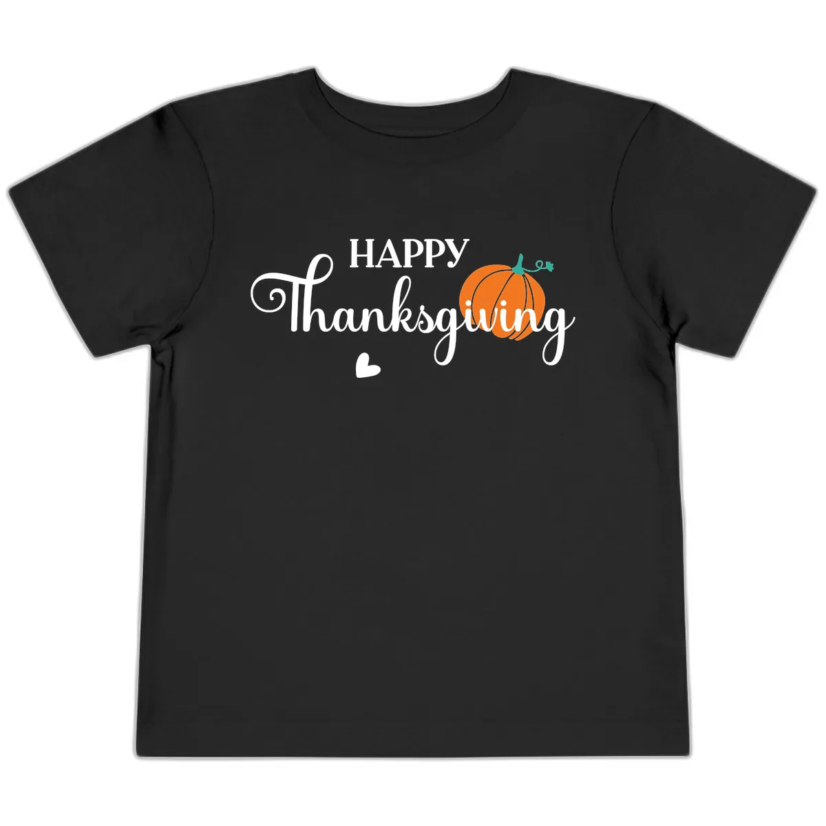 Happy Thanksgiving Script Design Toddler T-Shirt in Black