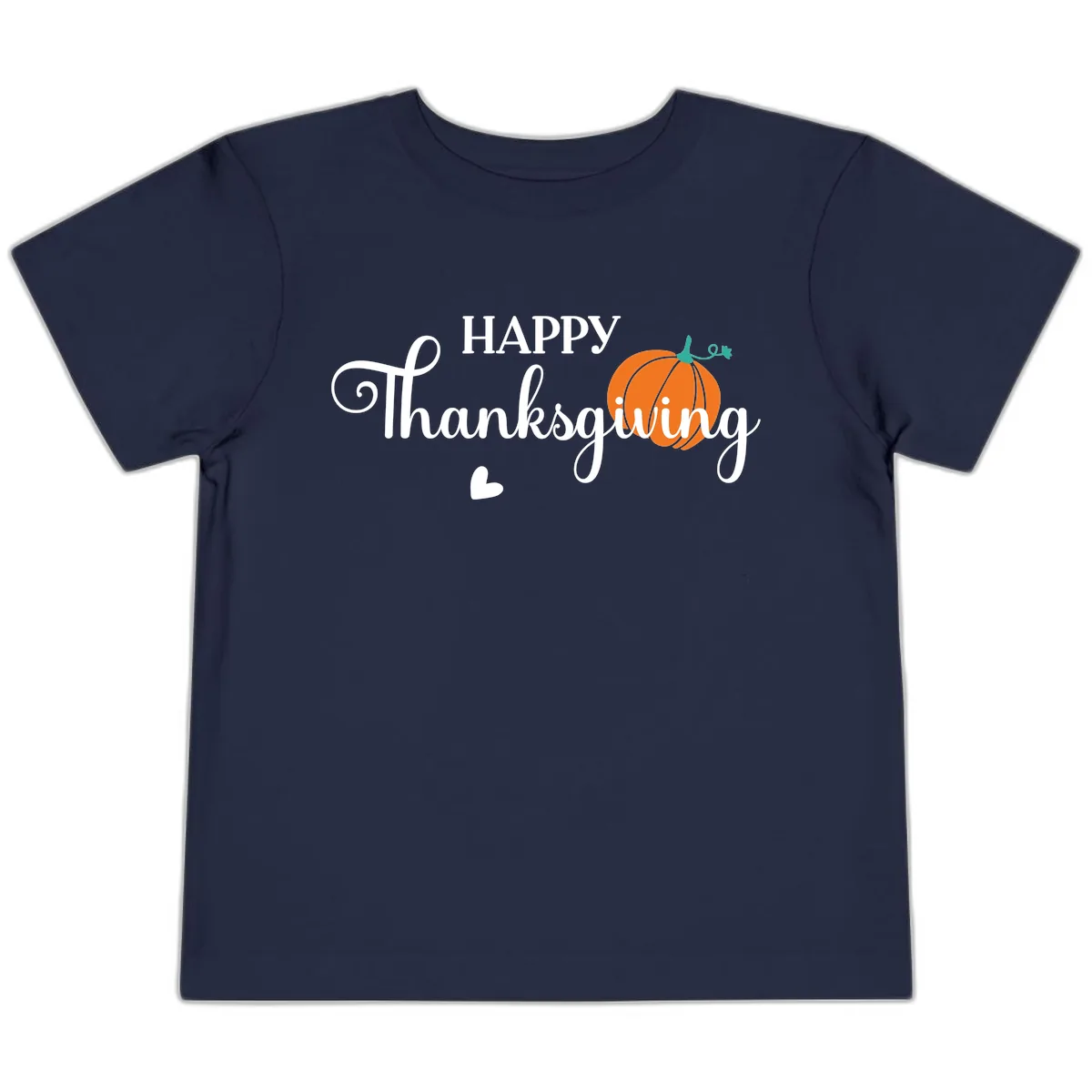 Happy Thanksgiving Script Design Toddler T-Shirt in Navy