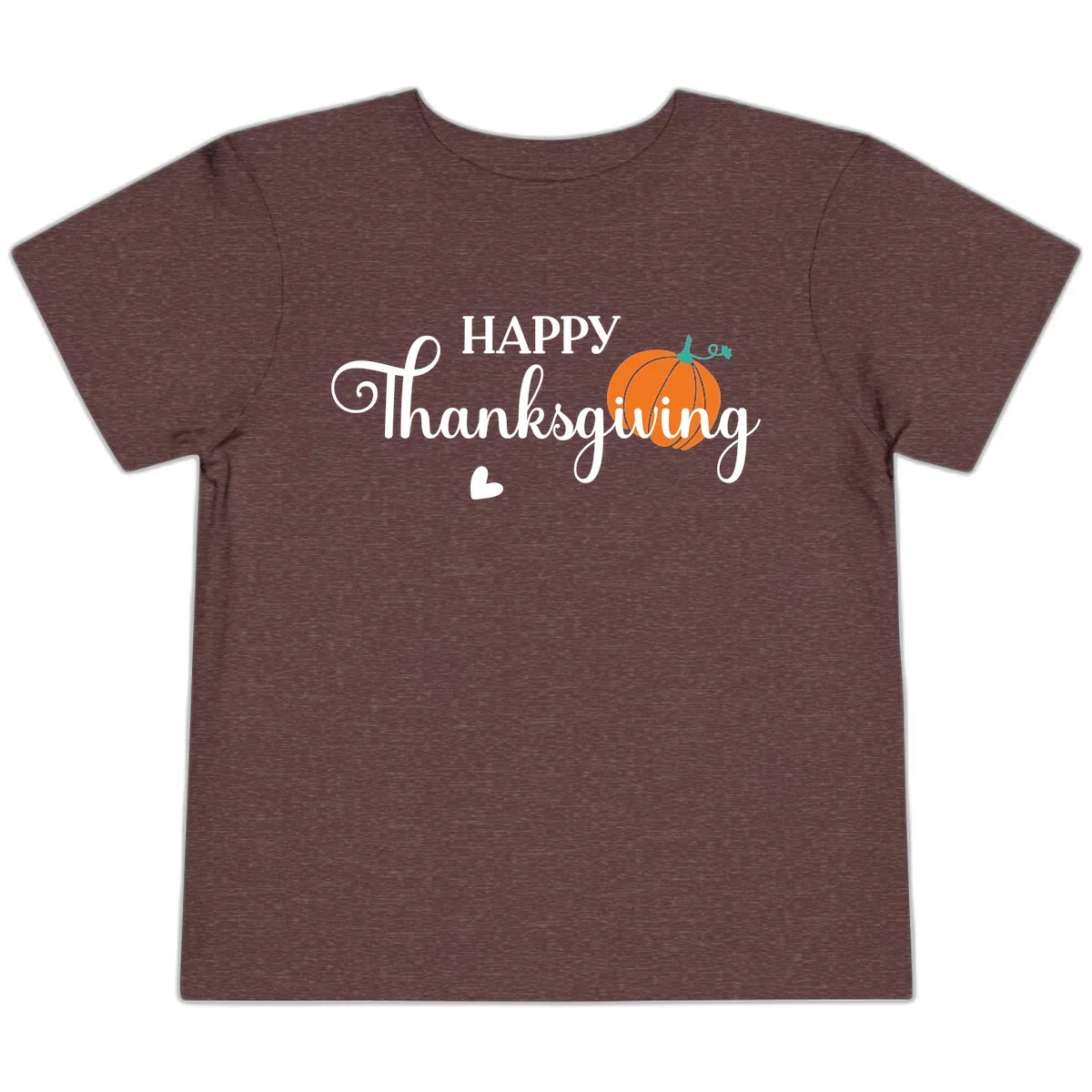 Happy Thanksgiving Script Design Toddler T-Shirt in Heather Maroon