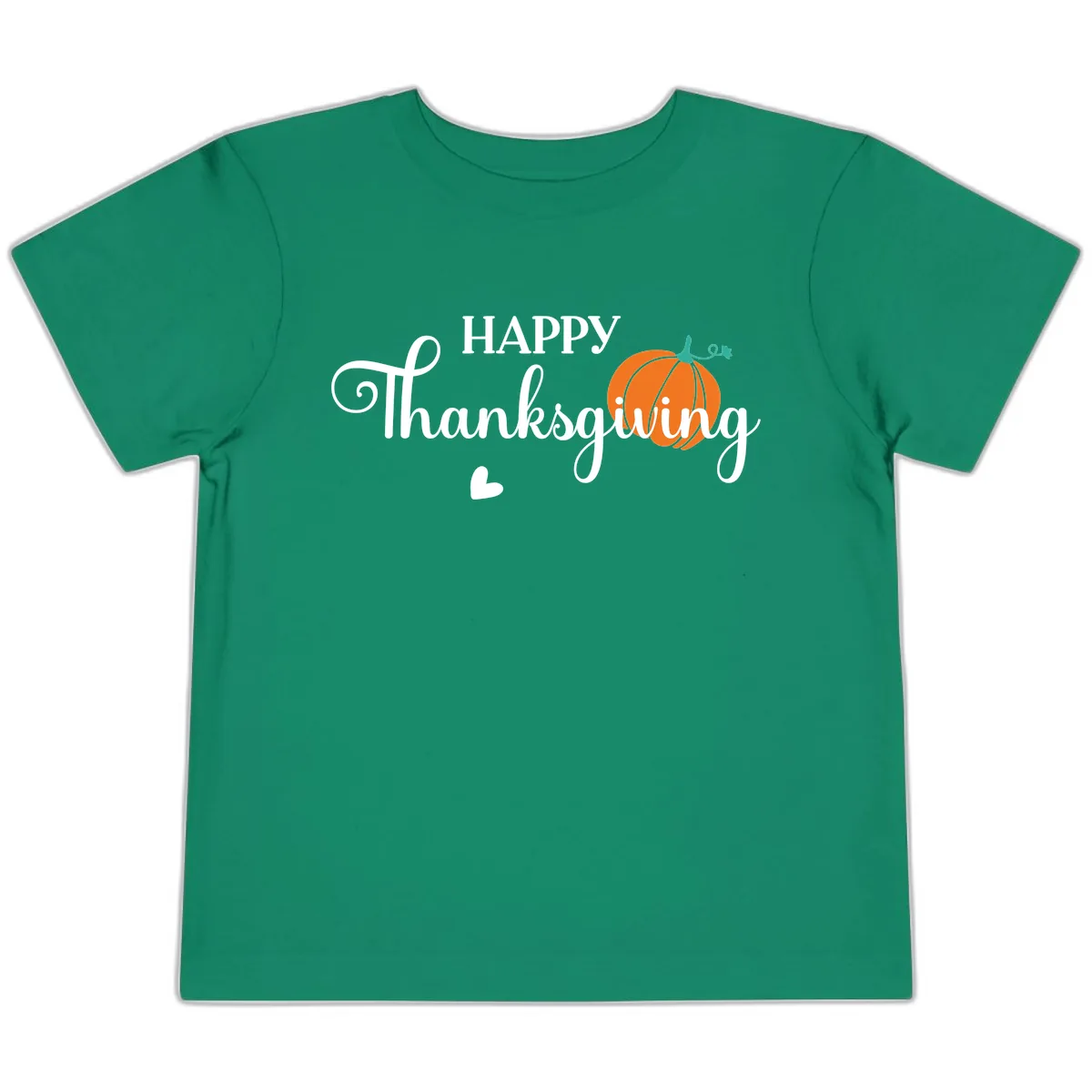 Happy Thanksgiving Script Design Toddler T-Shirt in Kelly