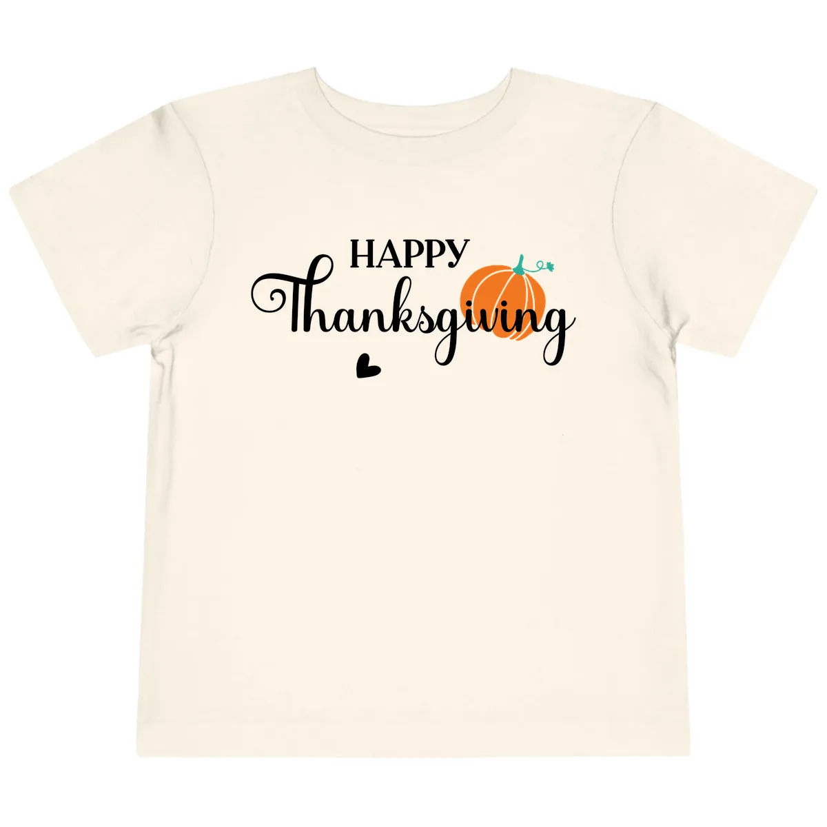 Happy Thanksgiving Script Design Toddler T-Shirt in Natural