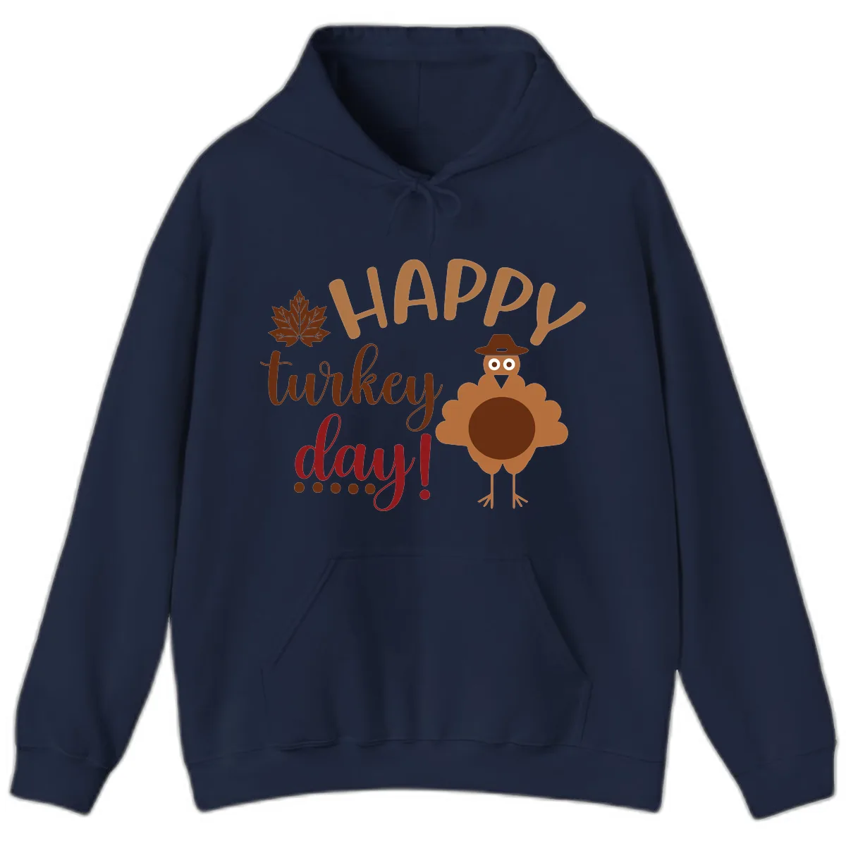 Happy Turkey Day Wholesome Thanksgiving Hoodie in Navy