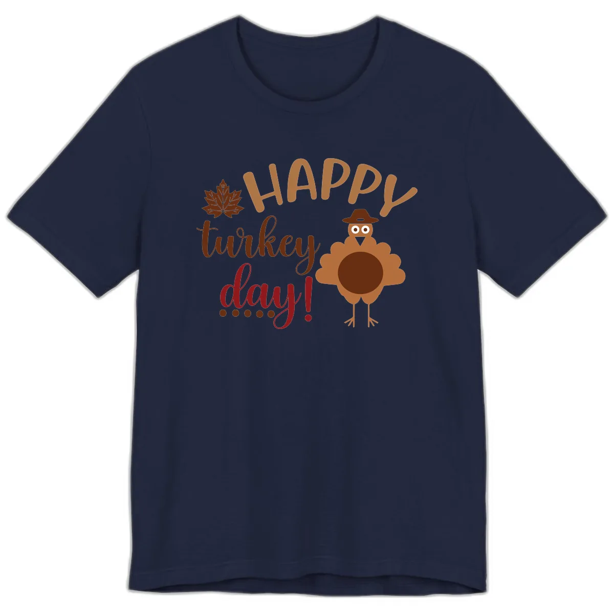 Happy Turkey Day Wholesome Thanksgiving Premium T-Shirt in Navy