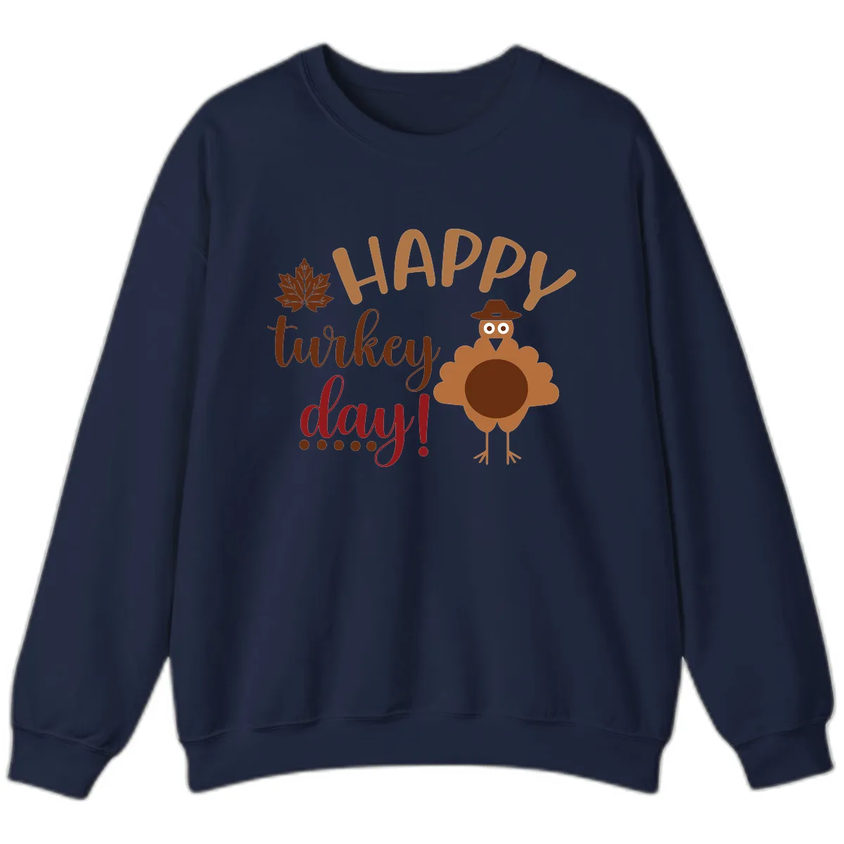 Happy Turkey Day Wholesome Thanksgiving Sweatshirt in Navy