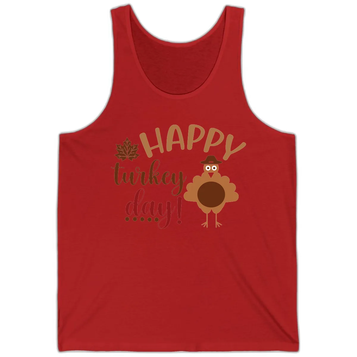 Happy Turkey Day Wholesome Thanksgiving Tank in Red