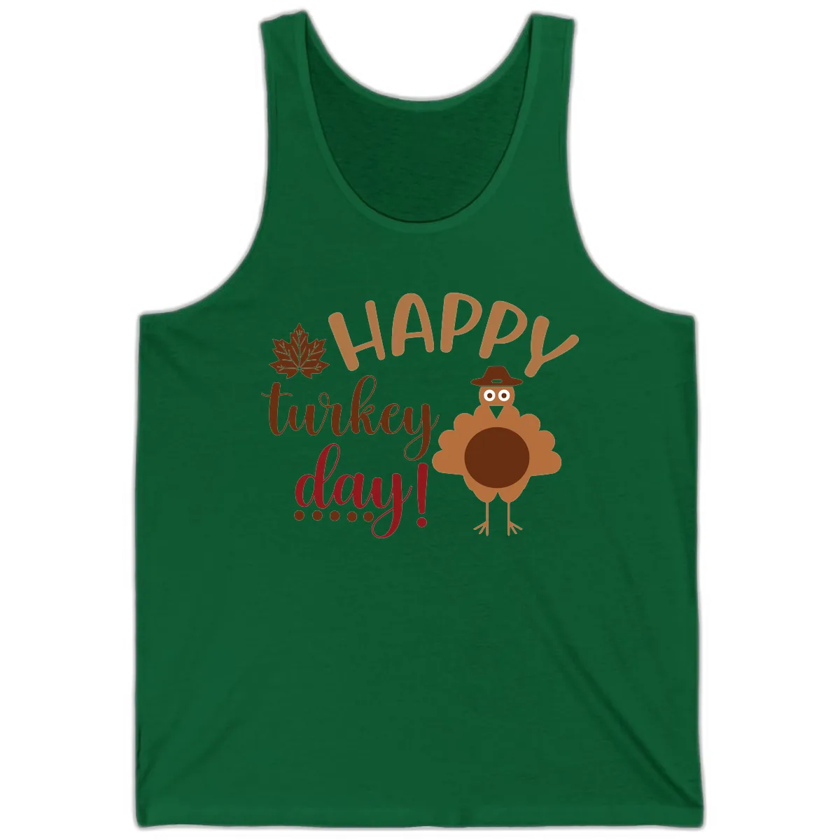 Happy Turkey Day Wholesome Thanksgiving Tank in Kelly