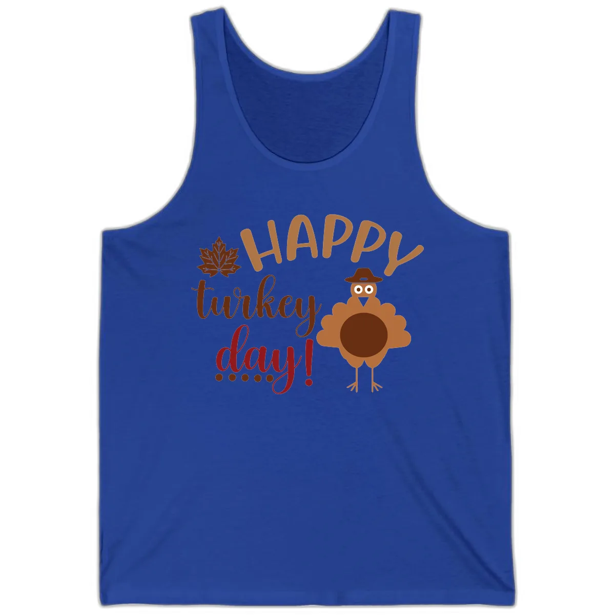 Happy Turkey Day Wholesome Thanksgiving Tank in True Royal