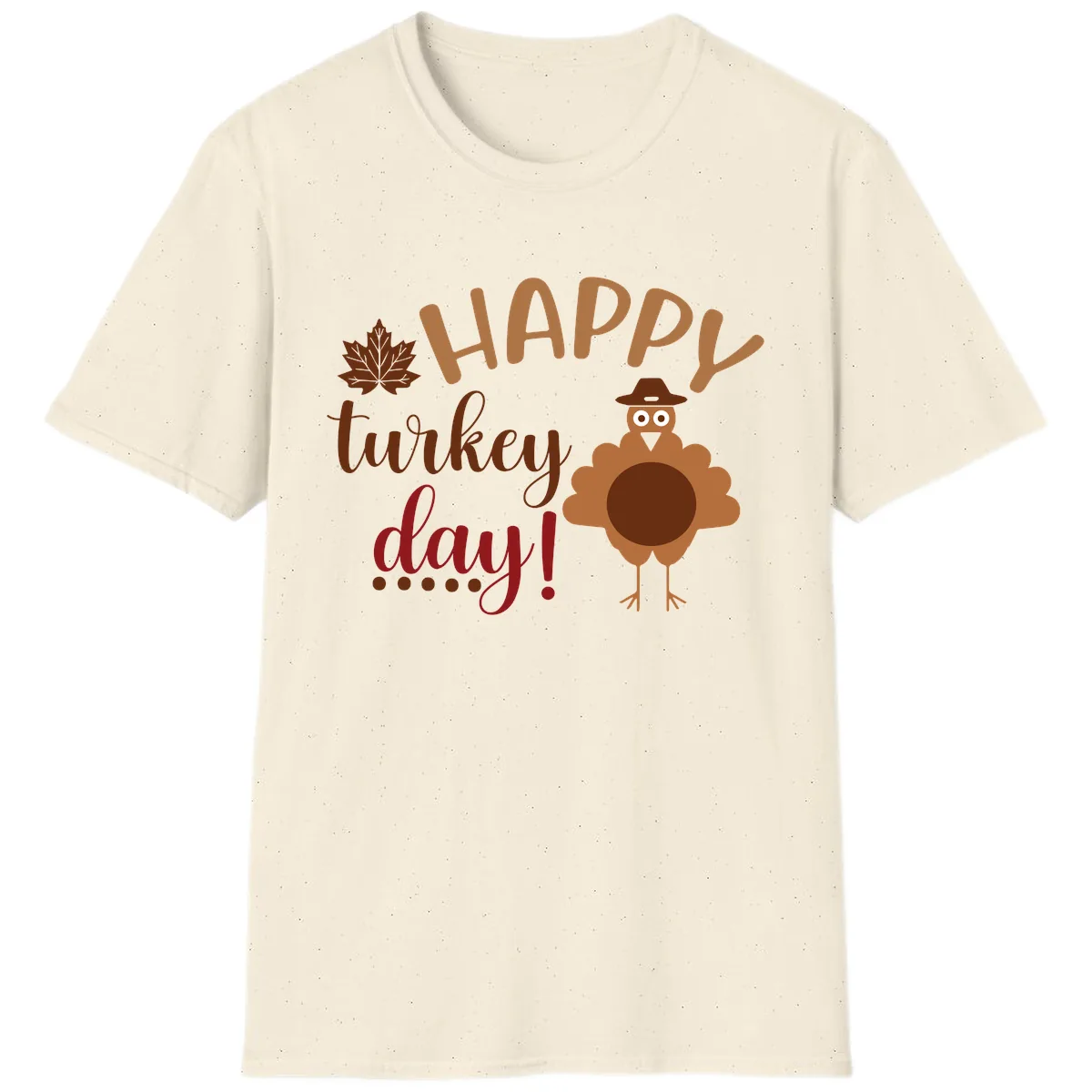 Happy Turkey Day Wholesome Thanksgiving T-Shirt in Natural