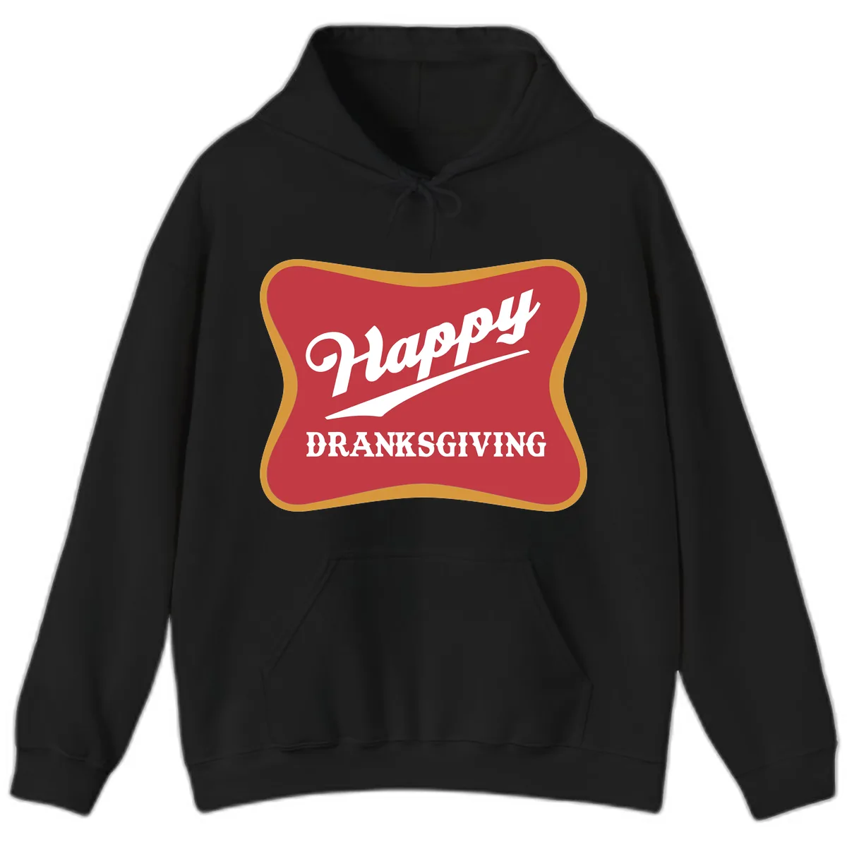 Happy Dranksgiving Holiday Design Hoodie in Black