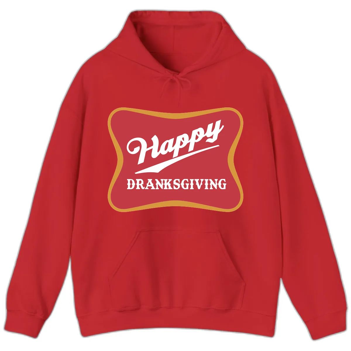 Happy Dranksgiving Holiday Design Hoodie in Red