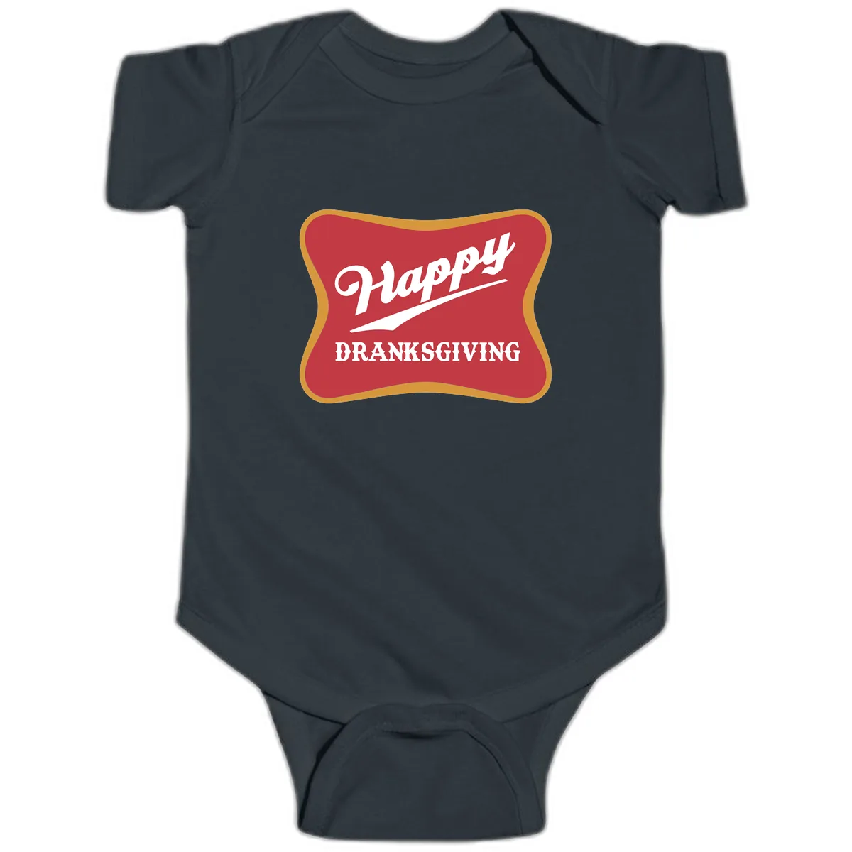 Happy Dranksgiving Holiday Design Baby Onesie in Black