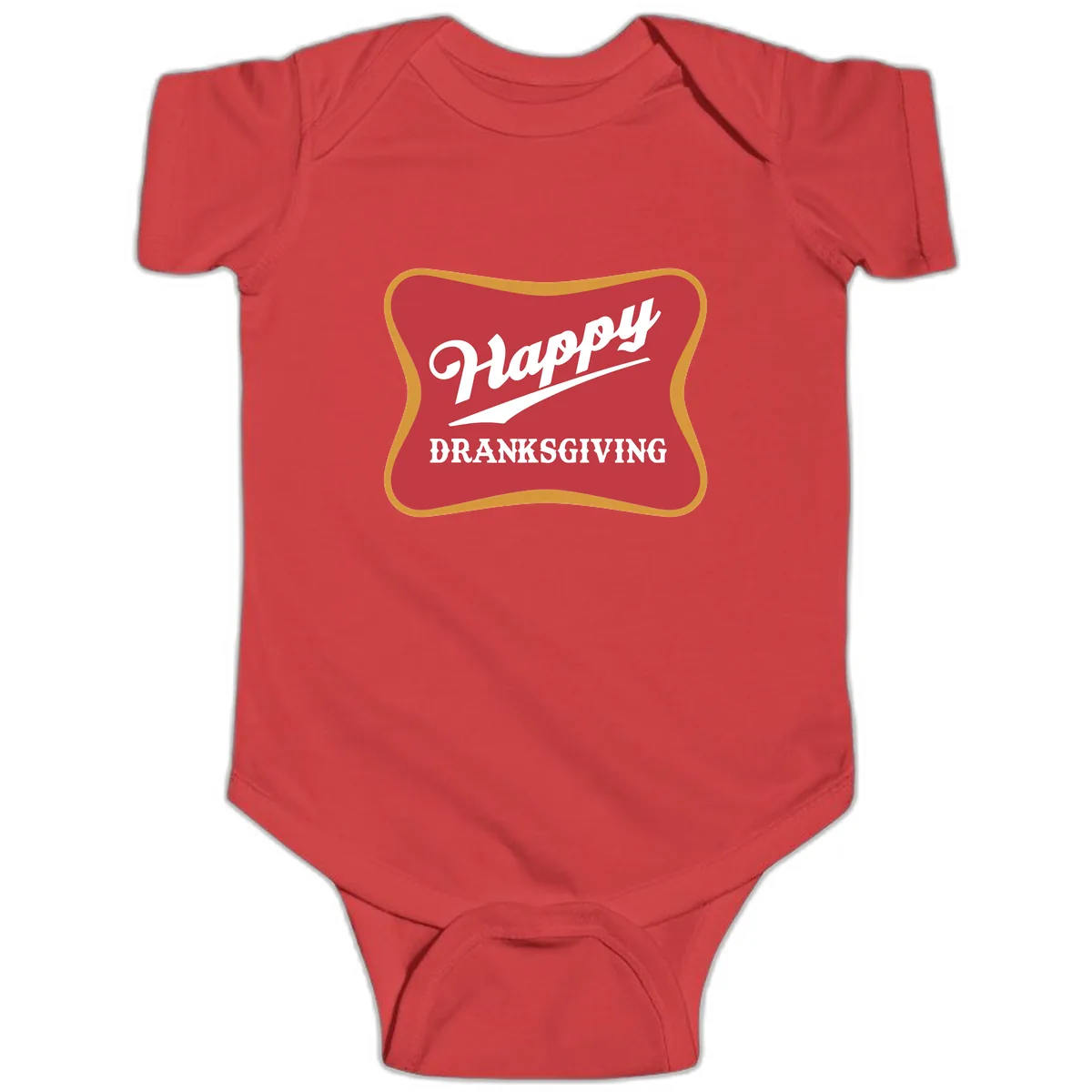 Happy Dranksgiving Holiday Design Baby Onesie in Red
