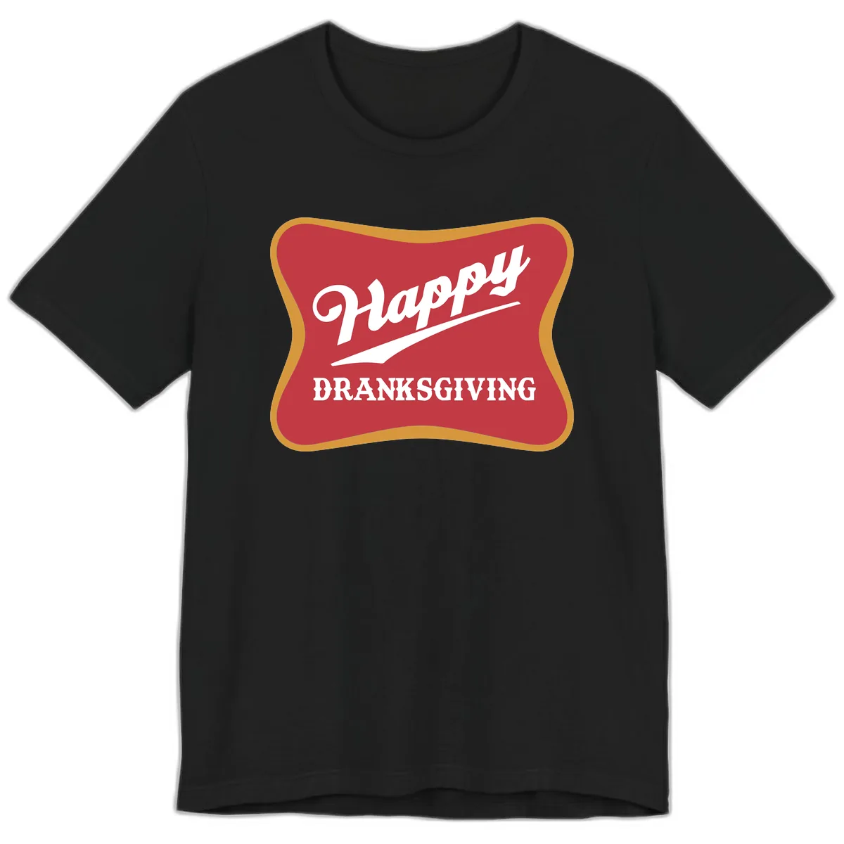 Happy Dranksgiving Holiday Design Premium T-Shirt in Black