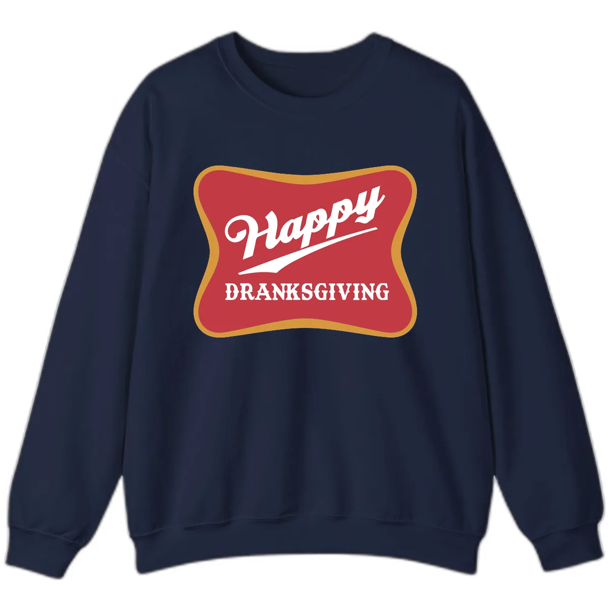 Happy Dranksgiving Holiday Design Sweatshirt in Navy