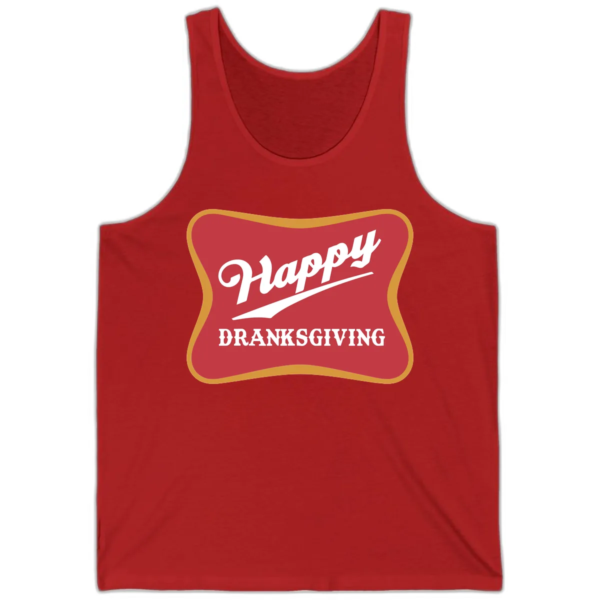 Happy Dranksgiving Holiday Design Tank in Red