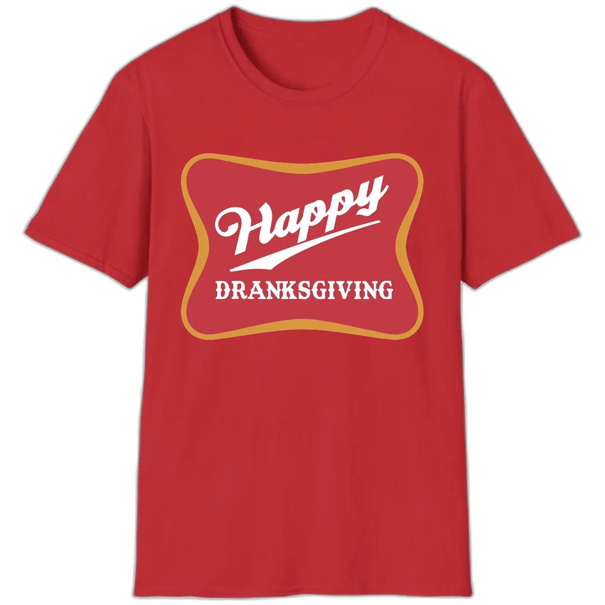 Happy Dranksgiving Holiday Design T-Shirt in Red