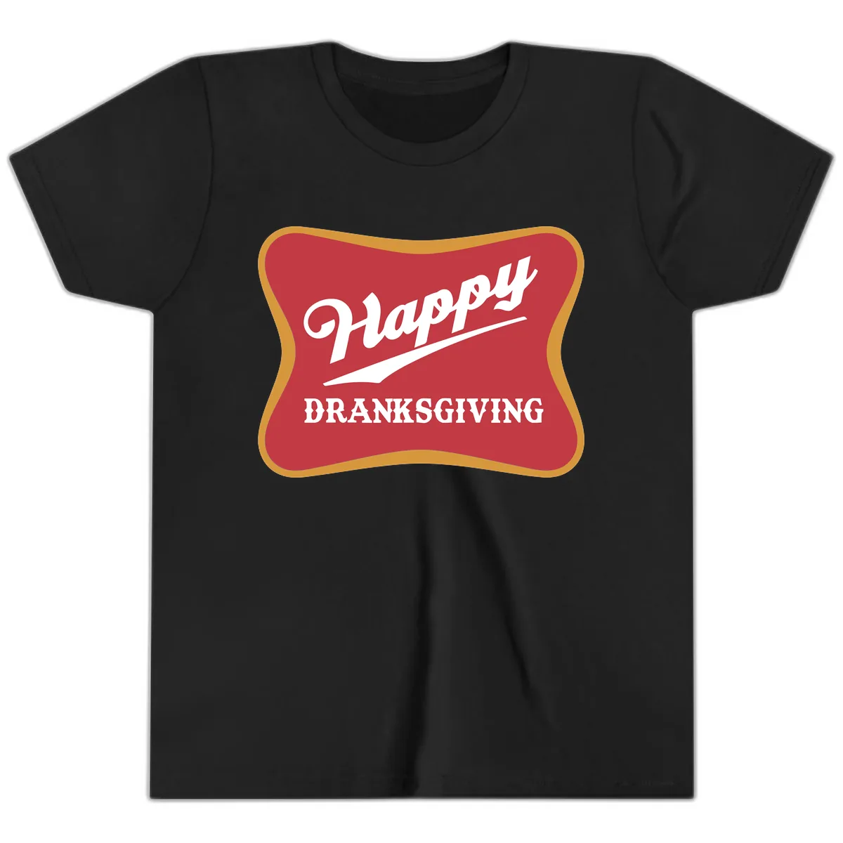 Happy Dranksgiving Holiday Design Youth T-Shirt in Black