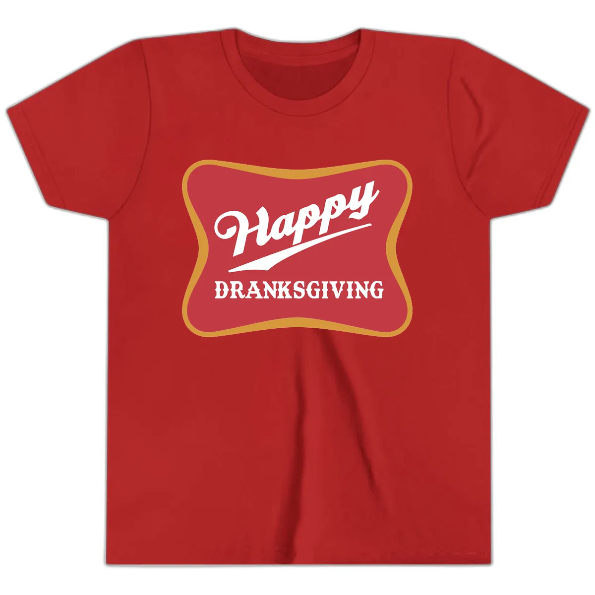 Happy Dranksgiving Holiday Design Youth T-Shirt in Red