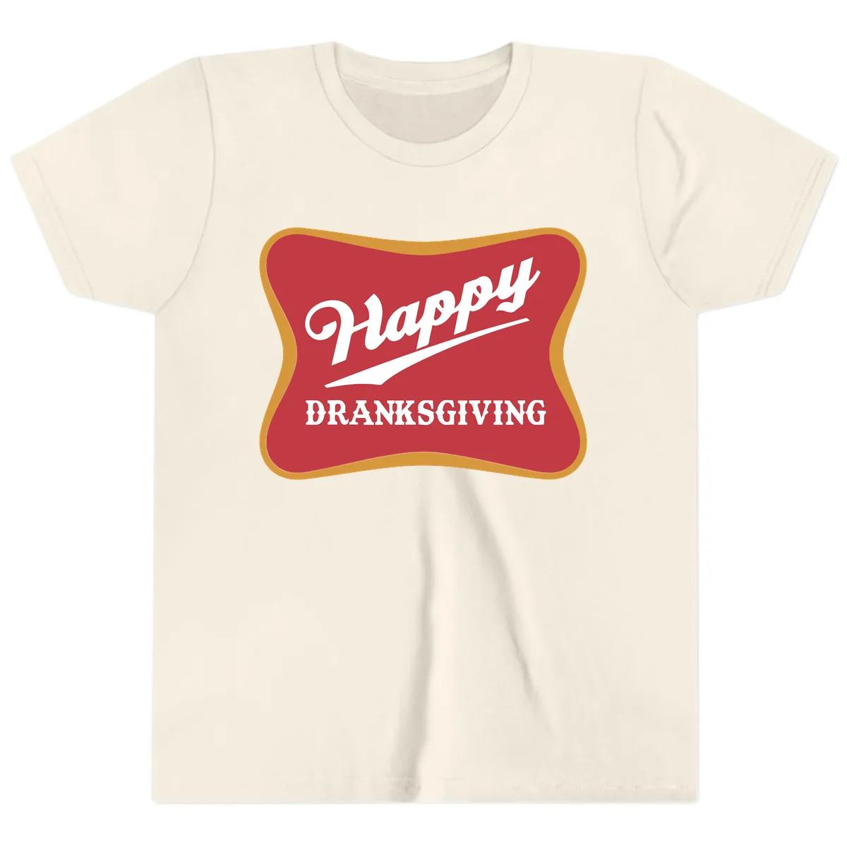Happy Dranksgiving Holiday Design Youth T-Shirt in Natural