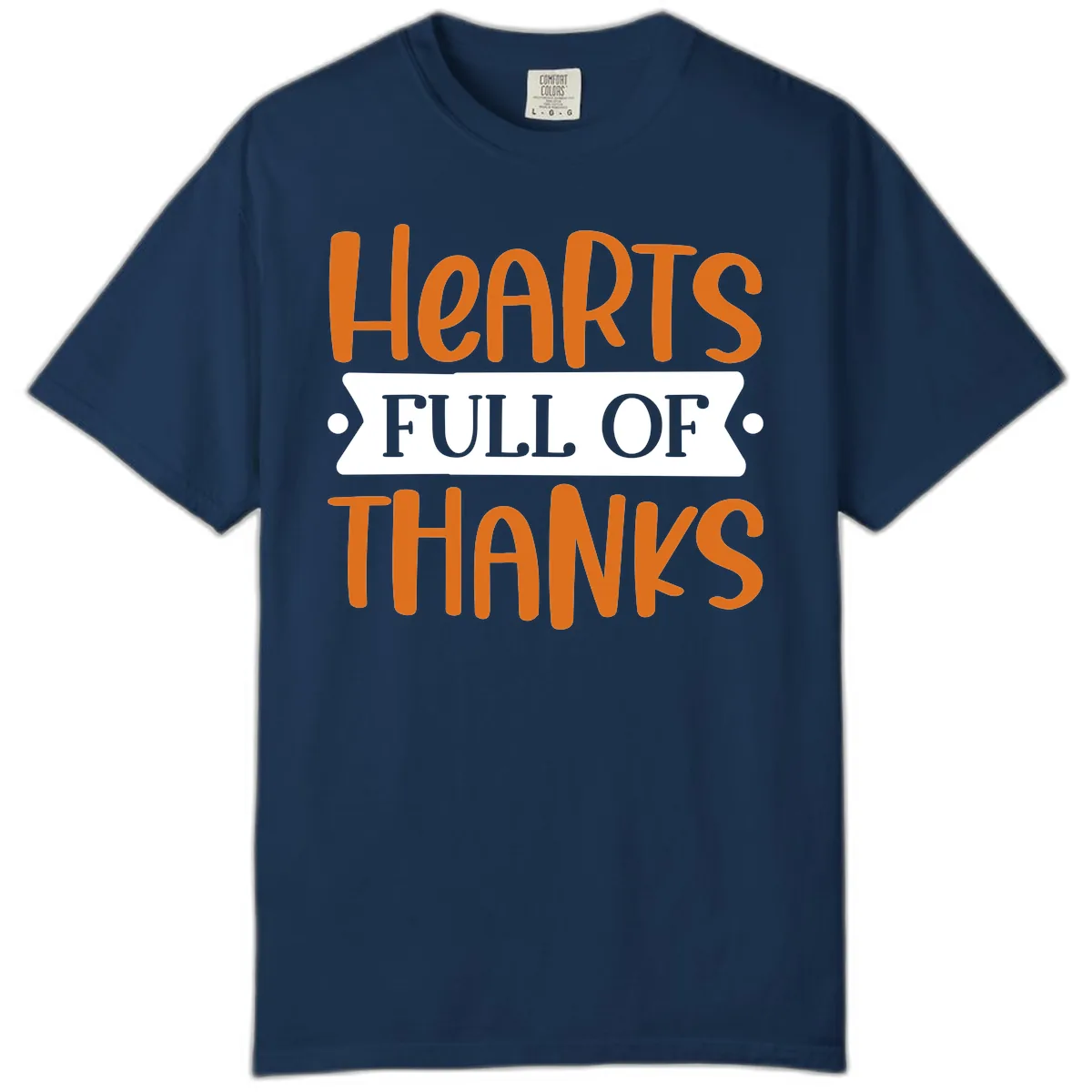Hearts Full Of Thanks Thanksgiving Design Comfort Color in Navy