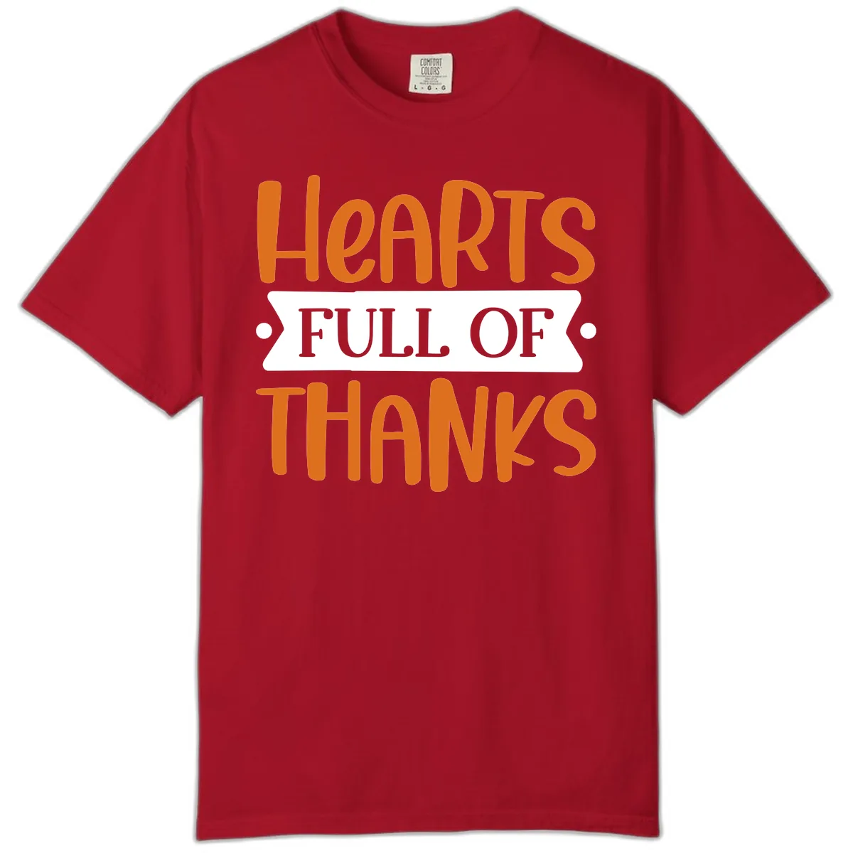Hearts Full Of Thanks Thanksgiving Design Comfort Color in Red