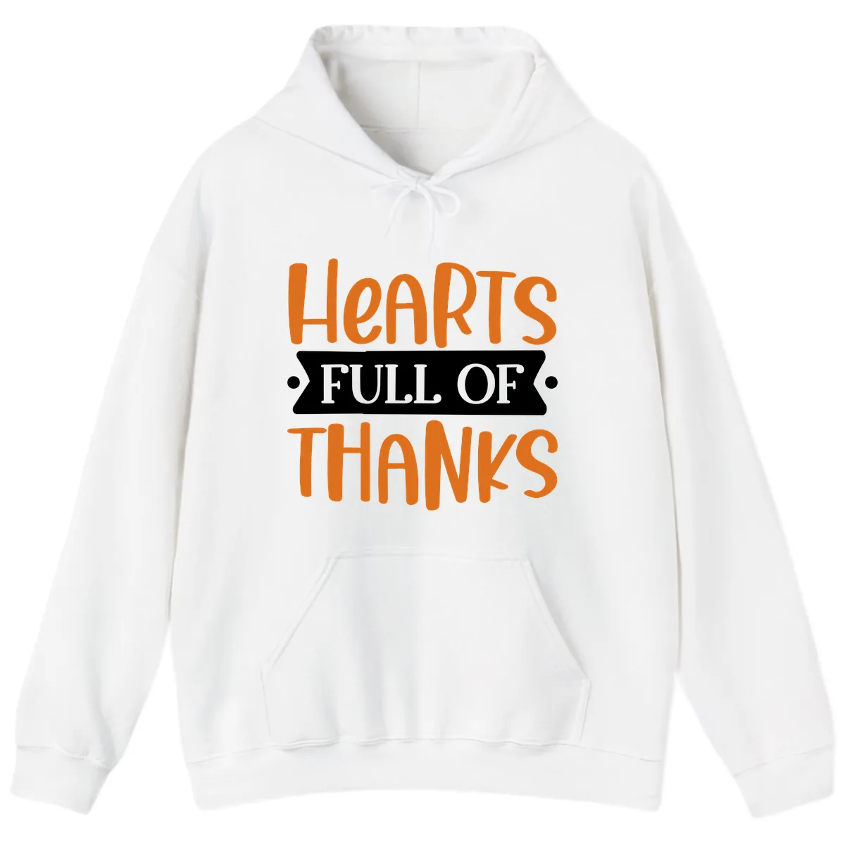 Hearts Full Of Thanks Thanksgiving Design Hoodie in White