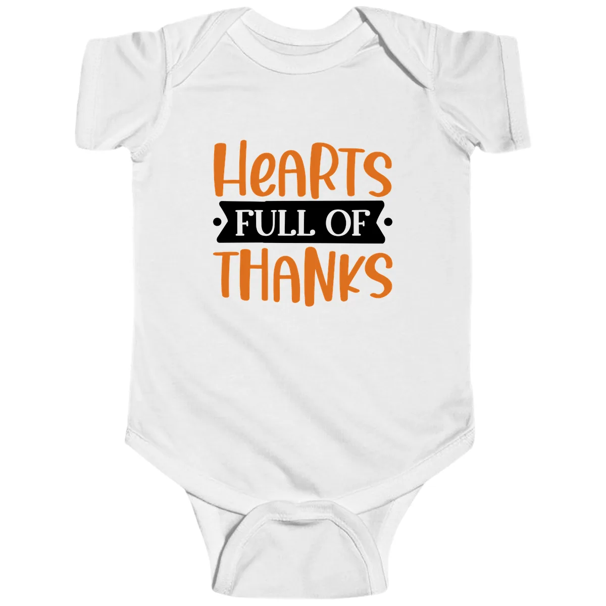 Hearts Full Of Thanks Thanksgiving Design Baby Onesie in White