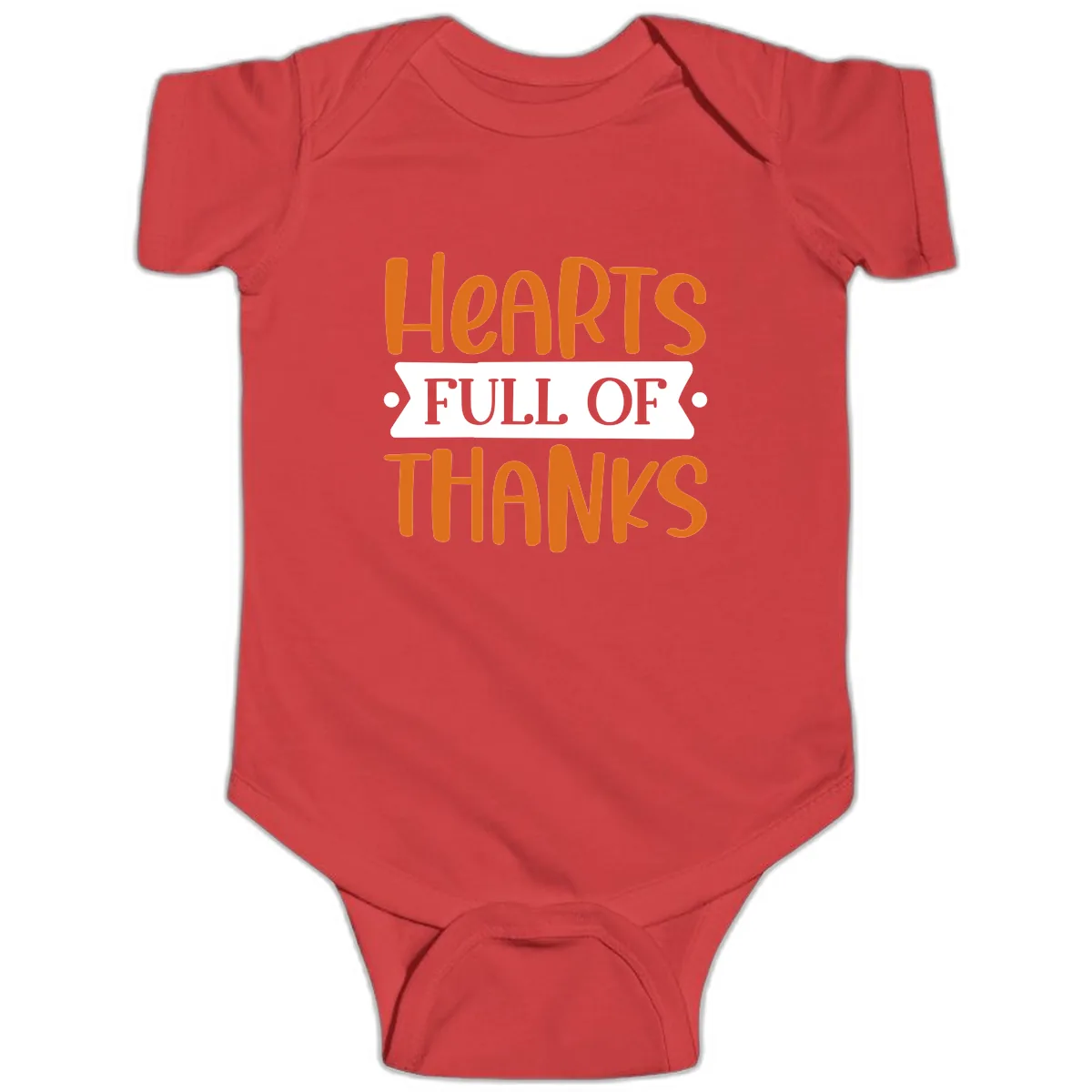 Hearts Full Of Thanks Thanksgiving Design Baby Onesie in Red