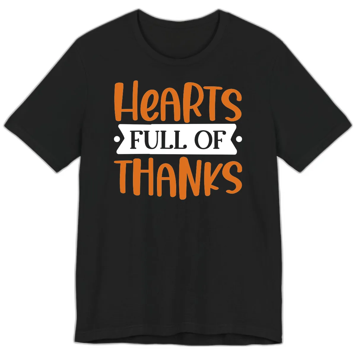 Hearts Full Of Thanks Thanksgiving Design Premium T-Shirt in Black