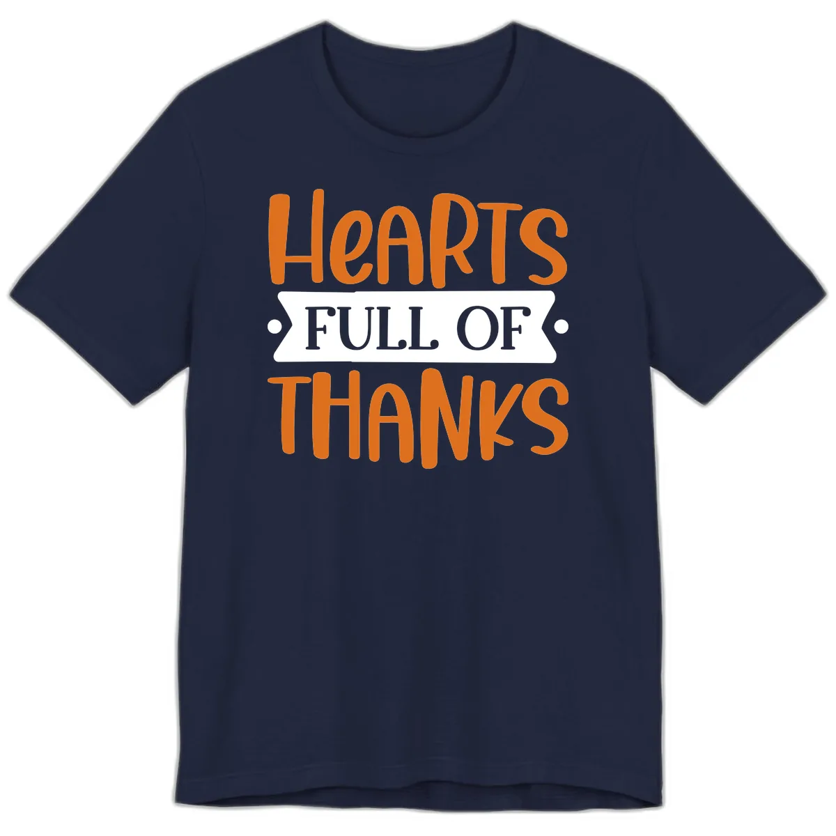 Hearts Full Of Thanks Thanksgiving Design Premium T-Shirt in Navy