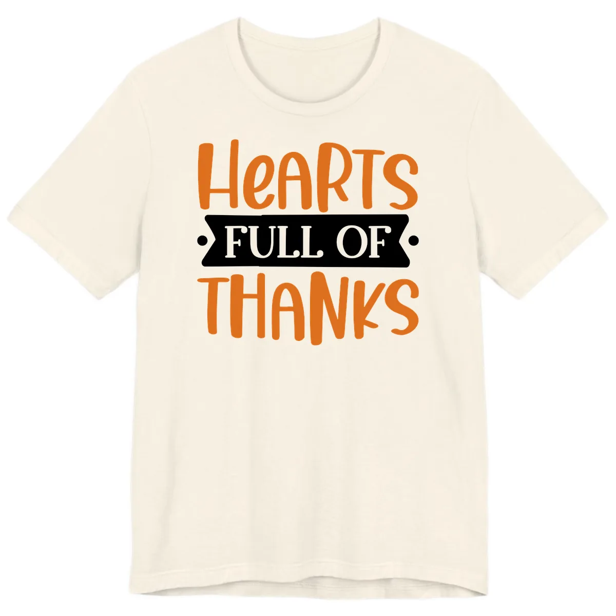Hearts Full Of Thanks Thanksgiving Design Premium T-Shirt in Natural