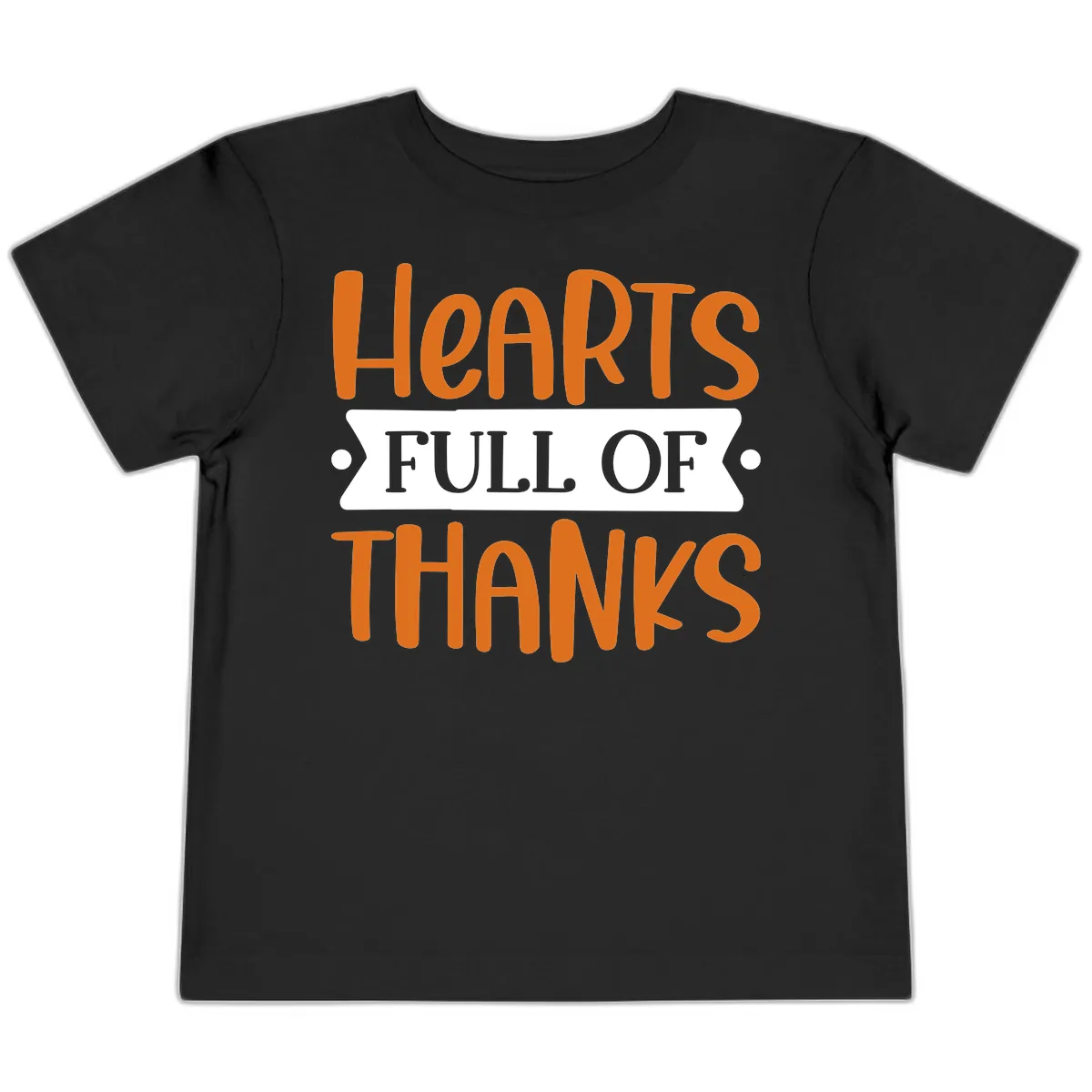 Hearts Full Of Thanks Thanksgiving Design Toddler T-Shirt in Black