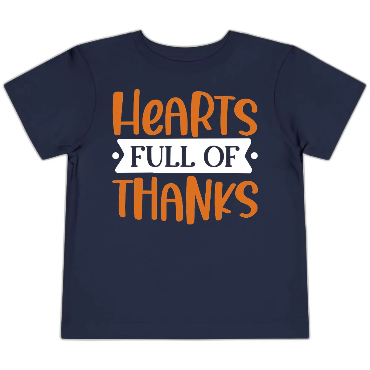 Hearts Full Of Thanks Thanksgiving Design Toddler T-Shirt in Navy