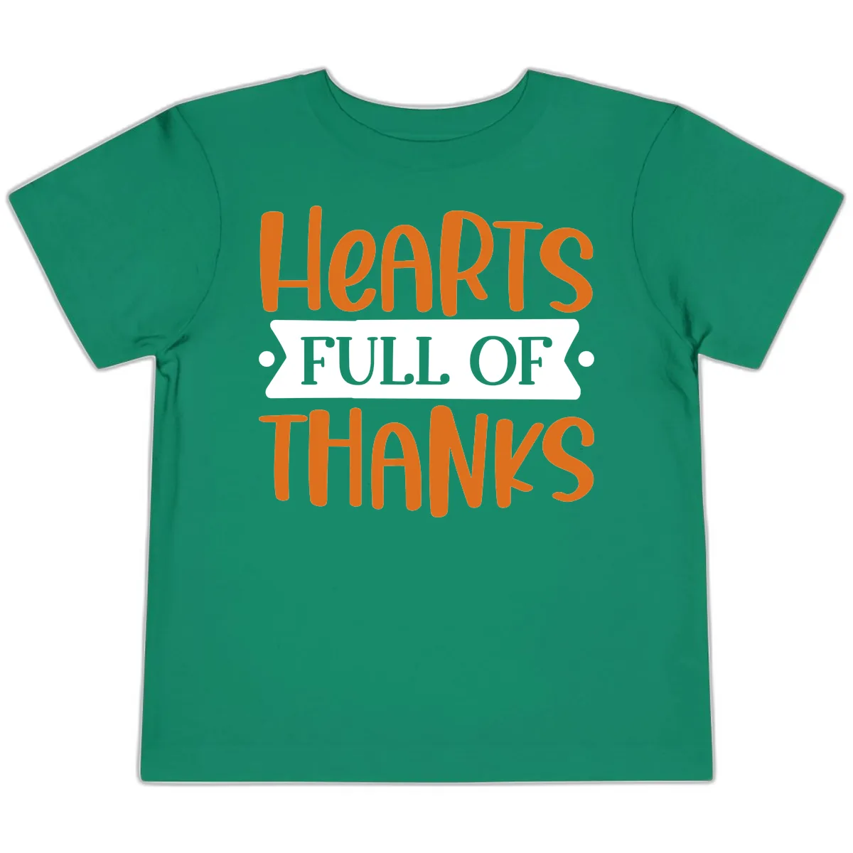 Hearts Full Of Thanks Thanksgiving Design Toddler T-Shirt in Kelly