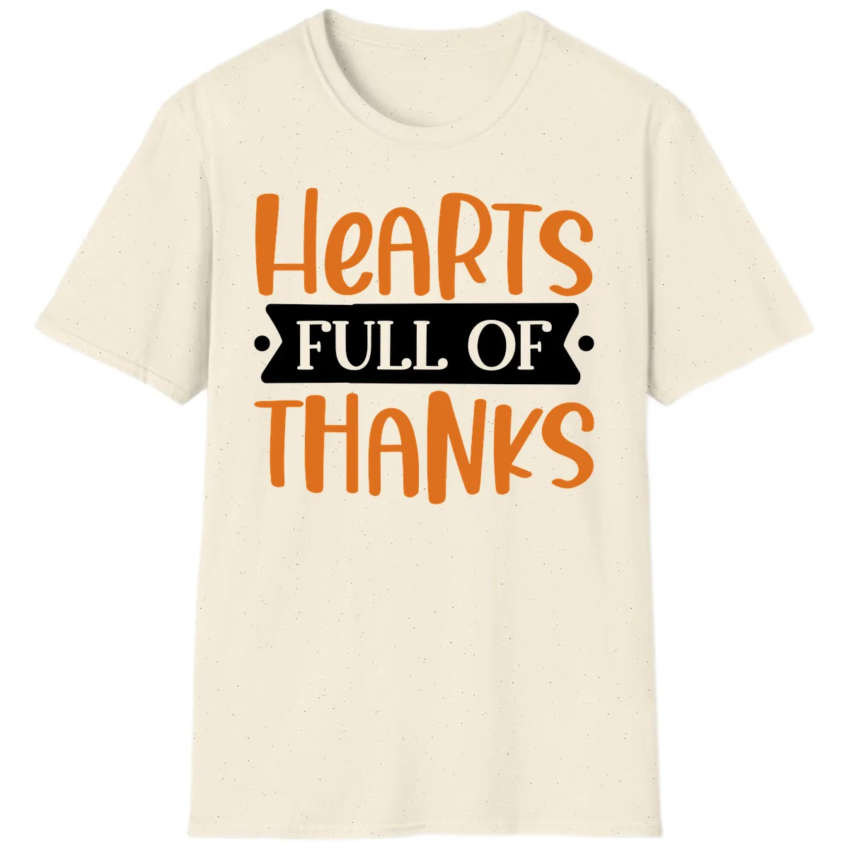 Hearts Full Of Thanks Thanksgiving Design T-Shirt in Natural