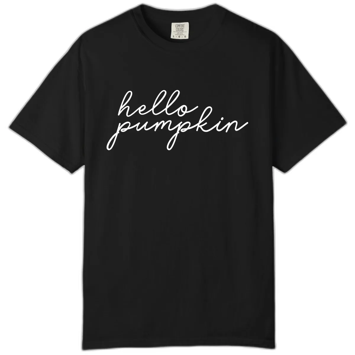 Hello Pumpkin Script Design Comfort Color in Black