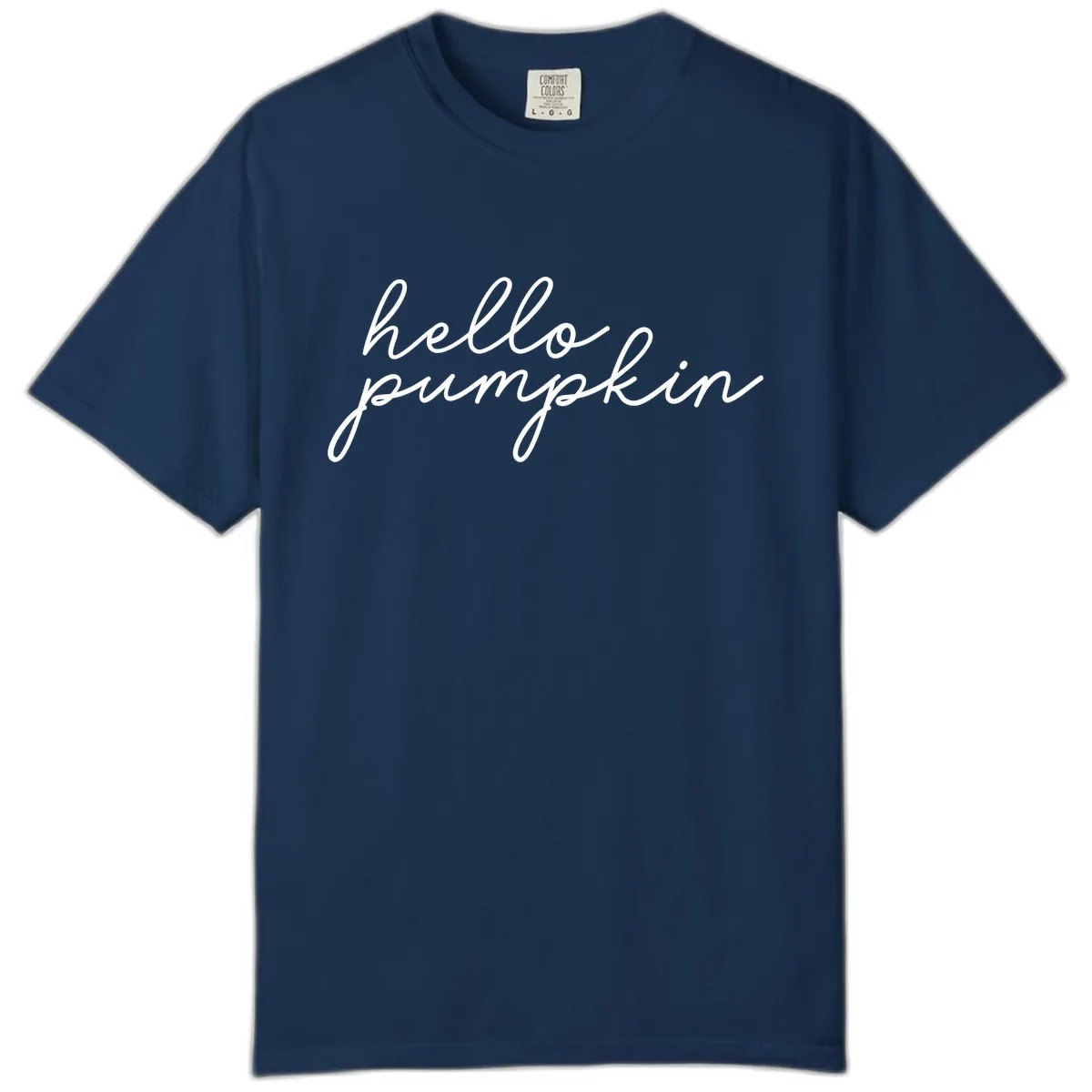 Hello Pumpkin Script Design Comfort Color in Navy