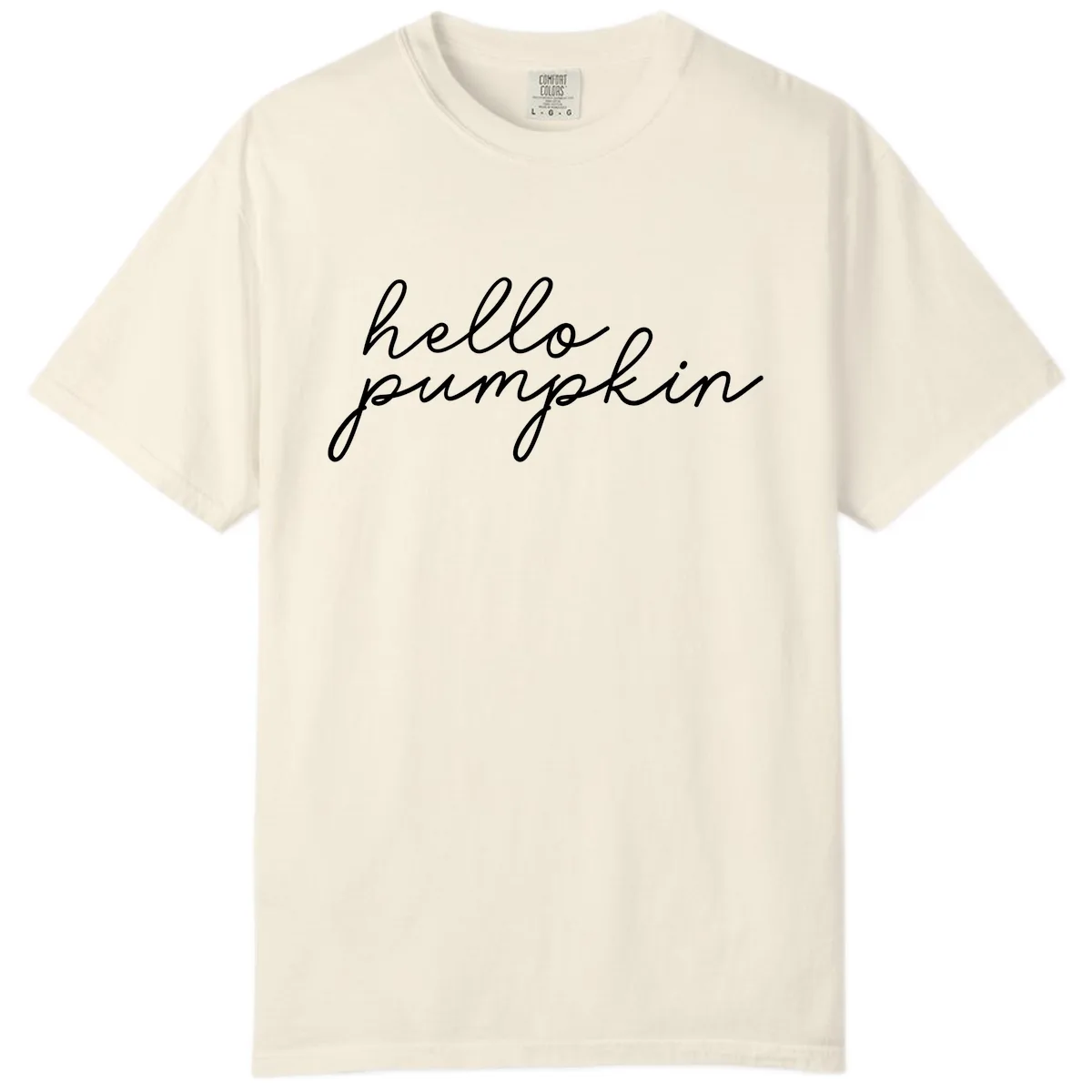 Hello Pumpkin Script Design Comfort Color in Ivory