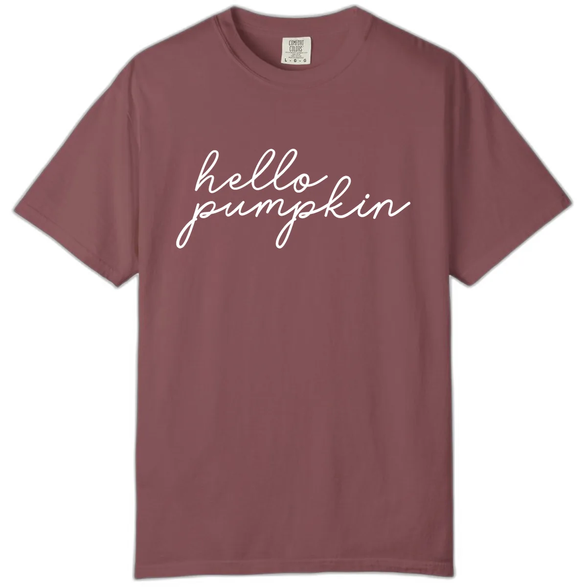 Hello Pumpkin Script Design Comfort Color in Brick