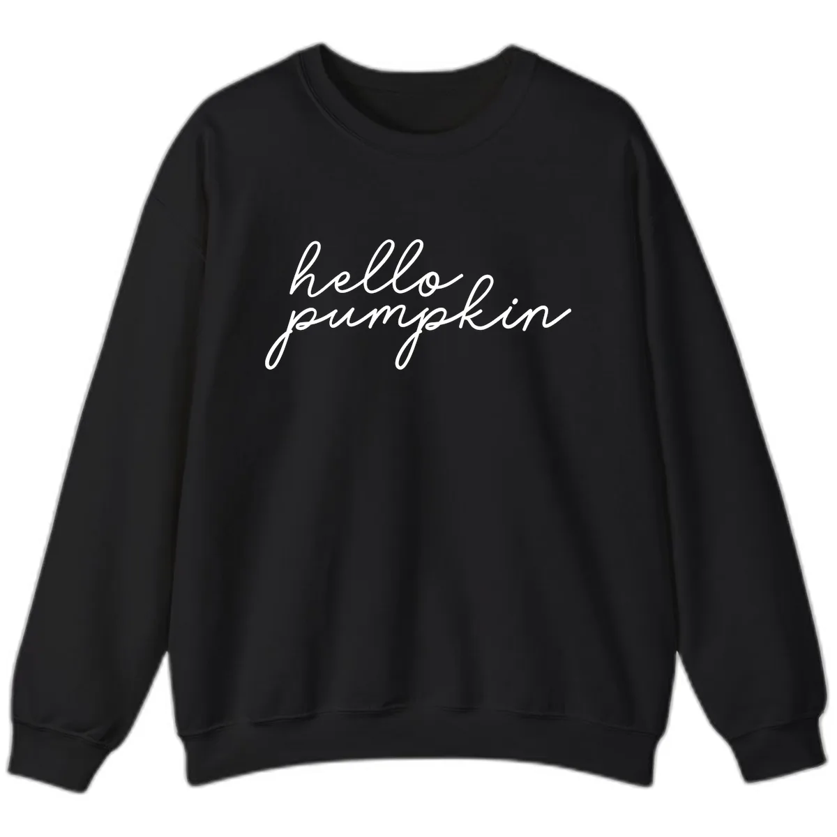 Hello Pumpkin Script Design Sweatshirt in Black