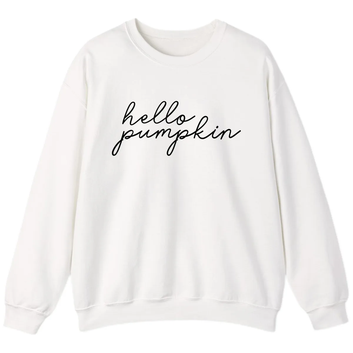 Hello Pumpkin Script Design Sweatshirt in White