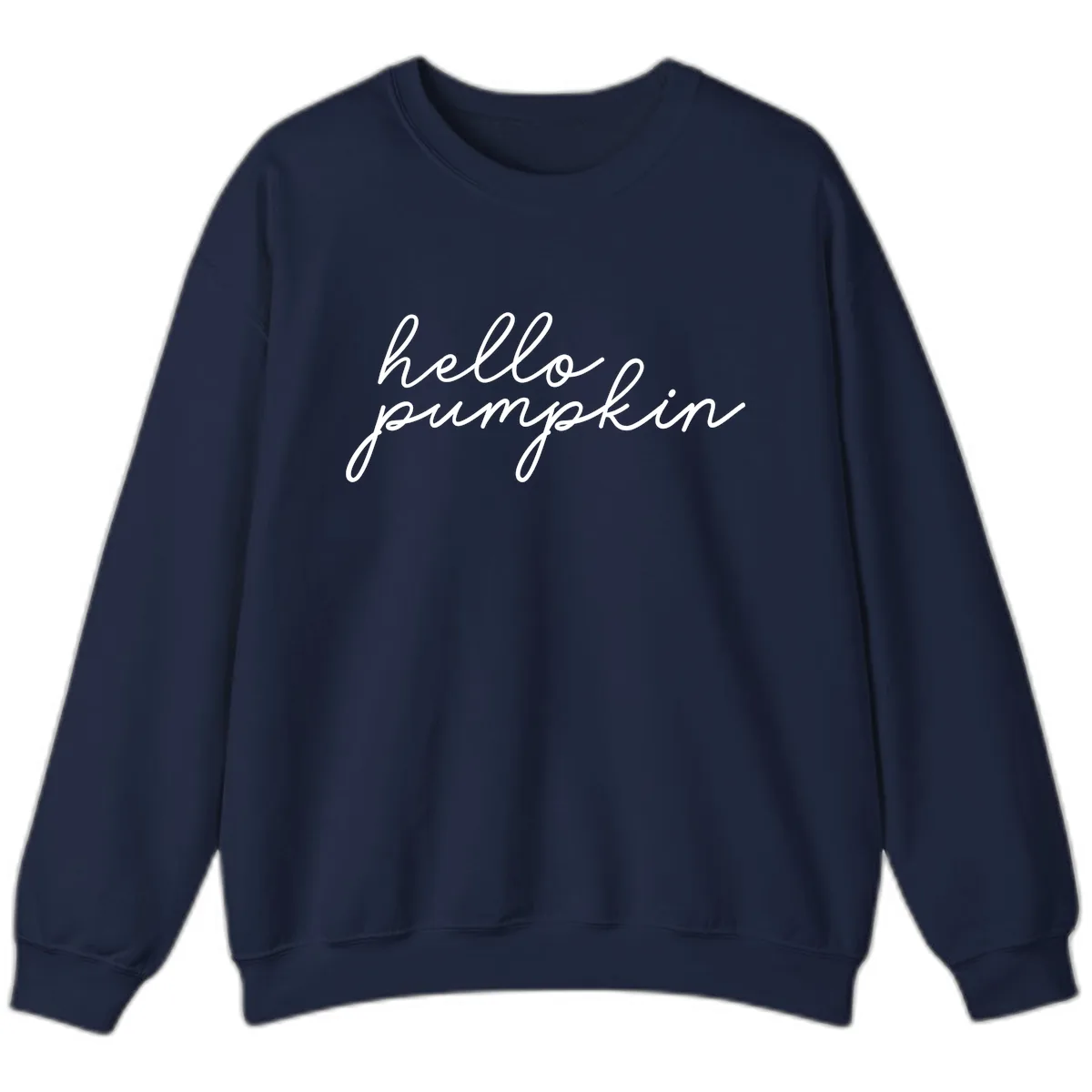Hello Pumpkin Script Design Sweatshirt in Navy