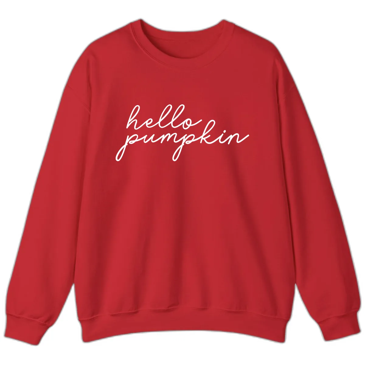 Hello Pumpkin Script Design Sweatshirt in Red
