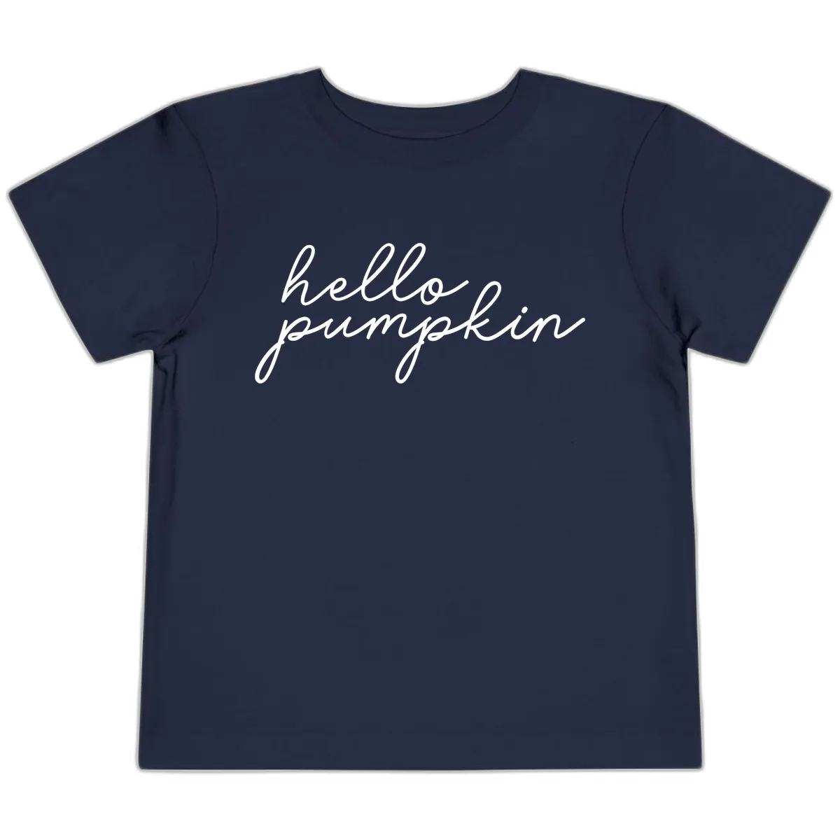 Hello Pumpkin Script Design Toddler T-Shirt in Navy