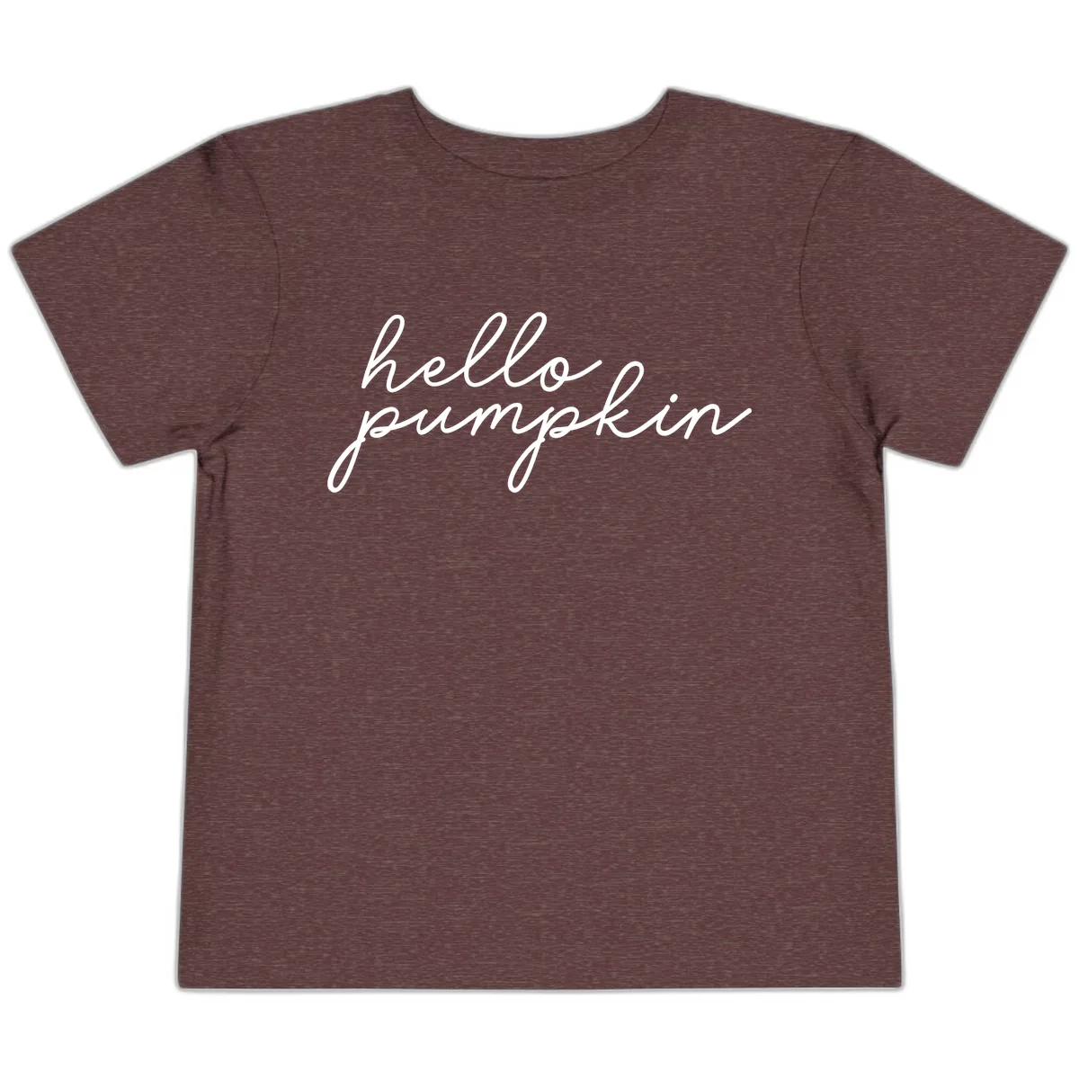 Hello Pumpkin Script Design Toddler T-Shirt in Heather Maroon