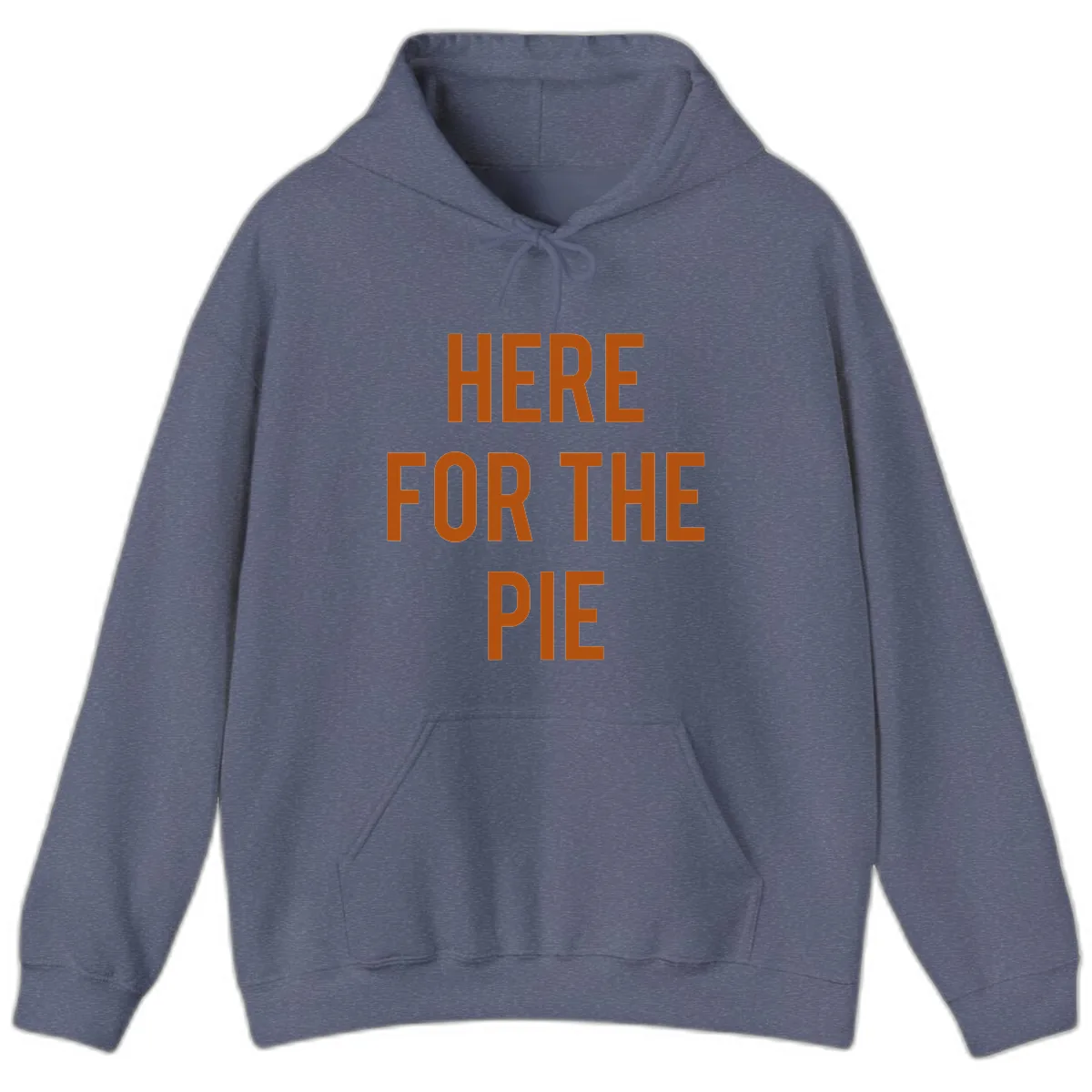 Here For The Pie Thanksgiving Phrase Hoodie in Heather Navy