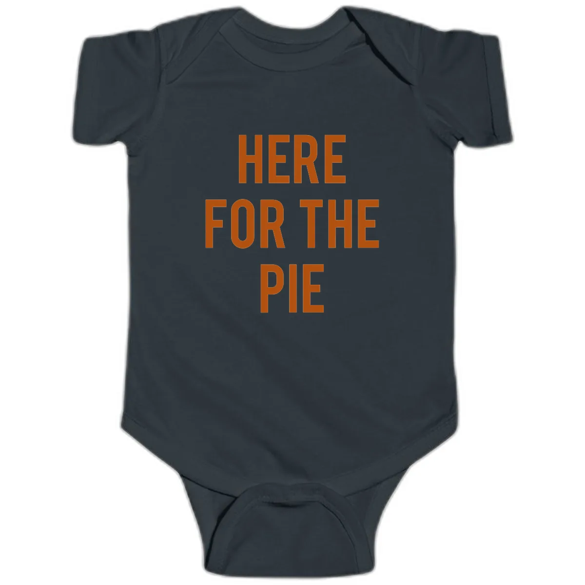 Here For The Pie Thanksgiving Phrase Baby Onesie in Black