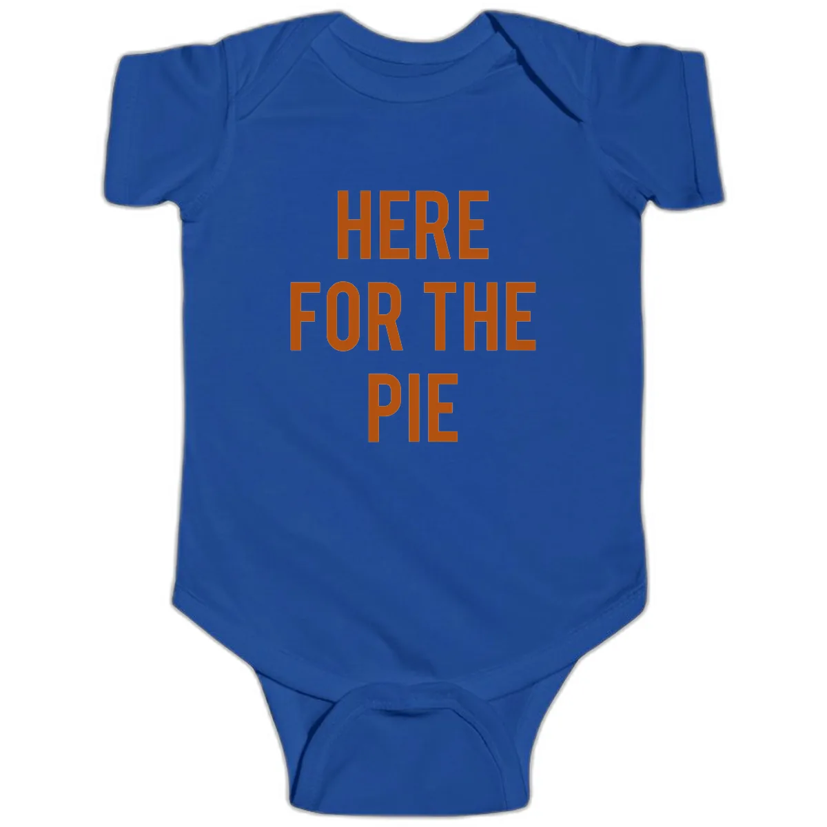 Here For The Pie Thanksgiving Phrase Baby Onesie in Royal